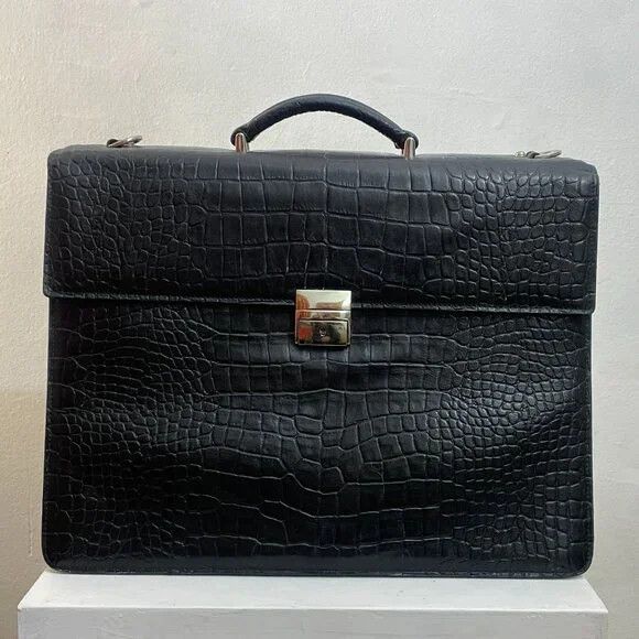 Jack Georges Executive Briefcase 422 in American Alligator, Black Size ONE SIZE - 2 Thumbnail