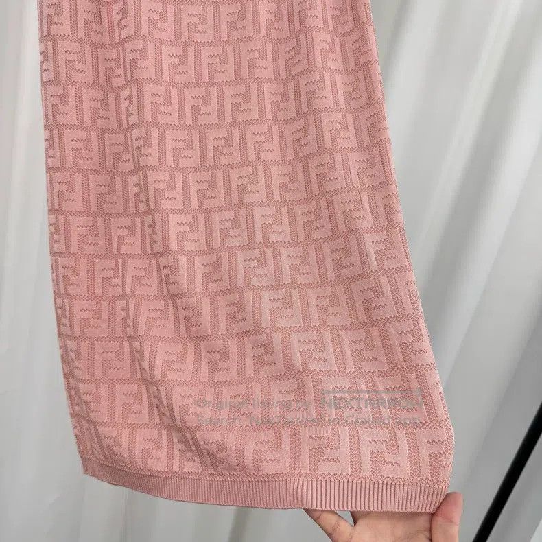 Fendi Pink Printed Monogram Knitted Skirt