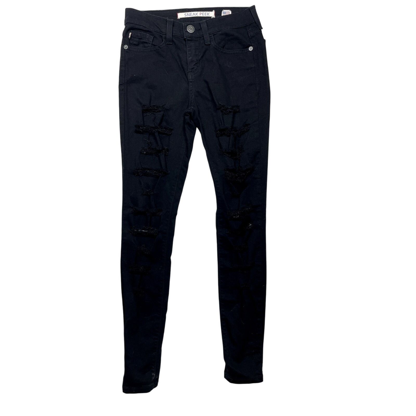 Other Sneak Peek Women’s Size 1 Black Ripped Skinny Jeans Size 25" / US 0 / IT 36 - 1 Thumbnail