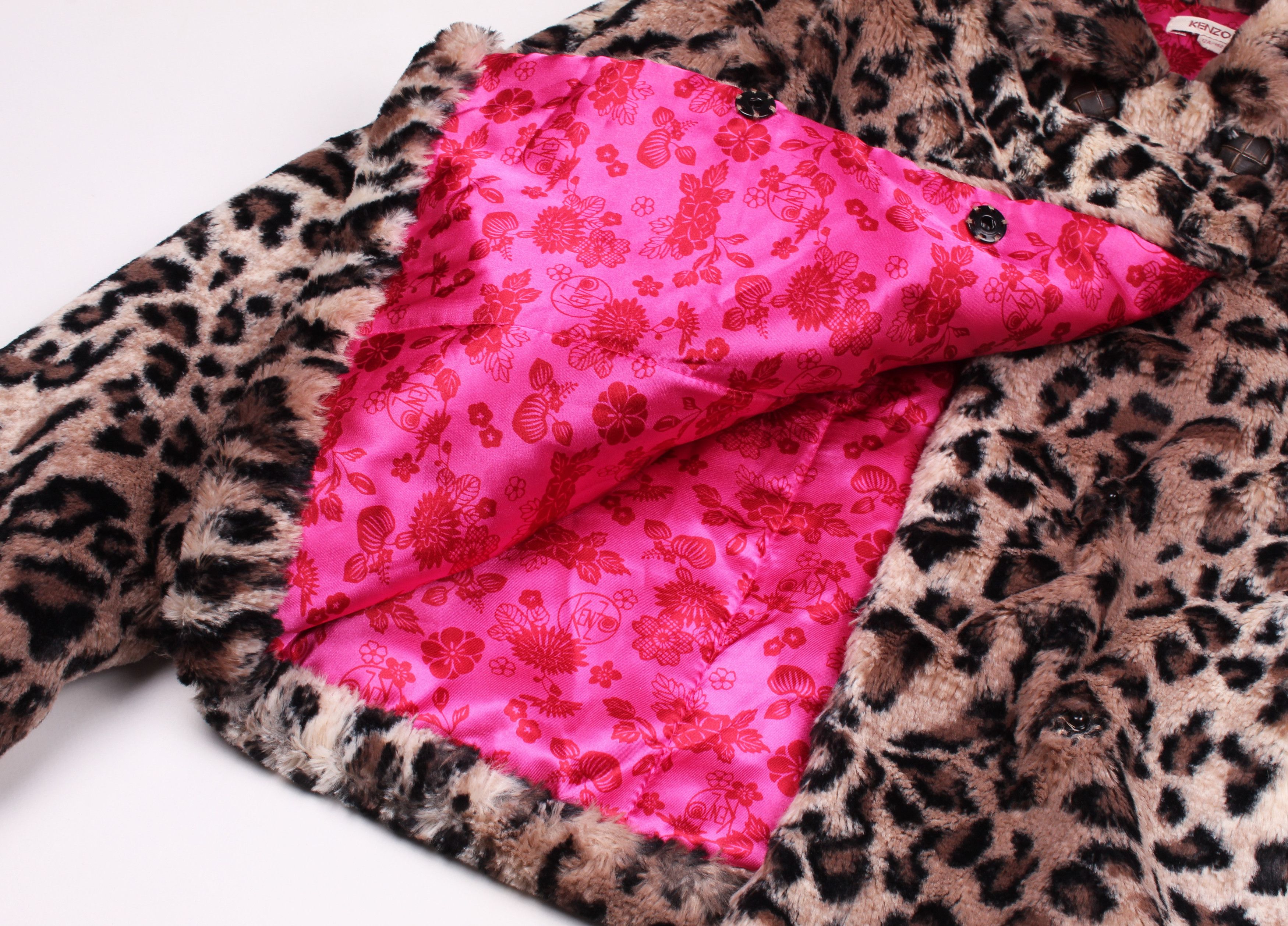 Kenzo Kenzo Kids Leopard Faux Fur Coat Jacket 12A Size XXS / US 00 / IT 34 - 7 Thumbnail