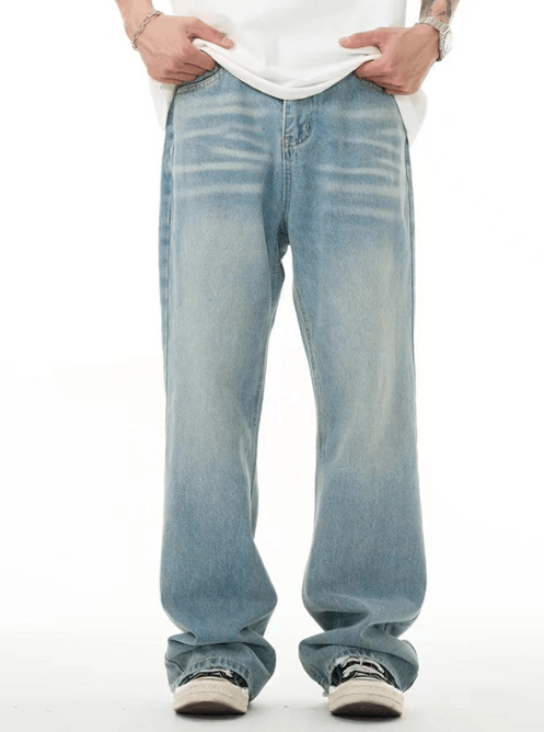 Japanese Brand × Jean Men's washed distressed casual light blue jeans Size US 32 / EU 48 - 1 Thumbnail