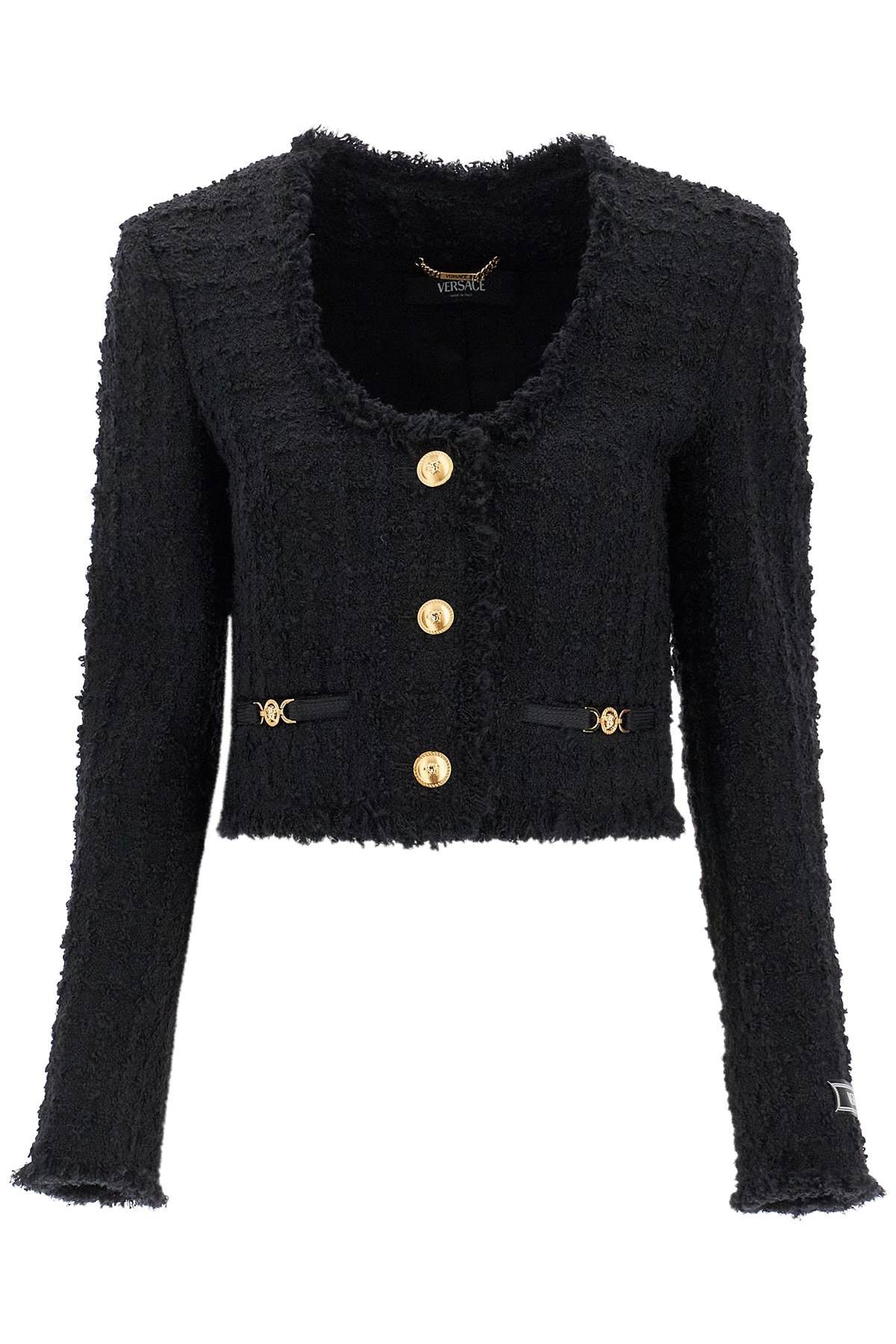 Versace VERSACE Short Tweed Heritage Jacket Size S / US 4 / IT 40 - 1 Thumbnail