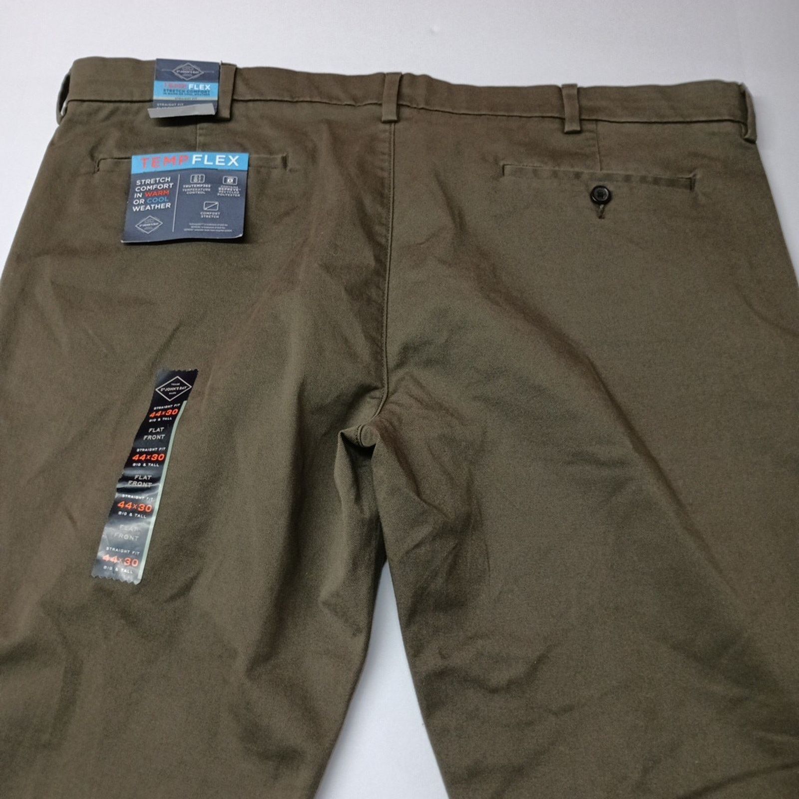 St. Johns Bay St John's Bay Temp Flex Straight Pants Mens 44x30 Dark Olive Size US 44 / EU 60 - 7 Thumbnail