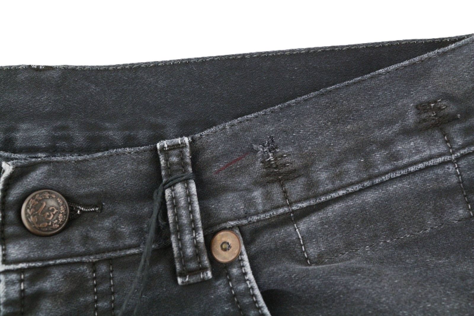 R13 X-BF 25 Black Garment Dyed Moleskin Cropped FW25 86530 Size 25" / US 0 / IT 36 - 11 Thumbnail