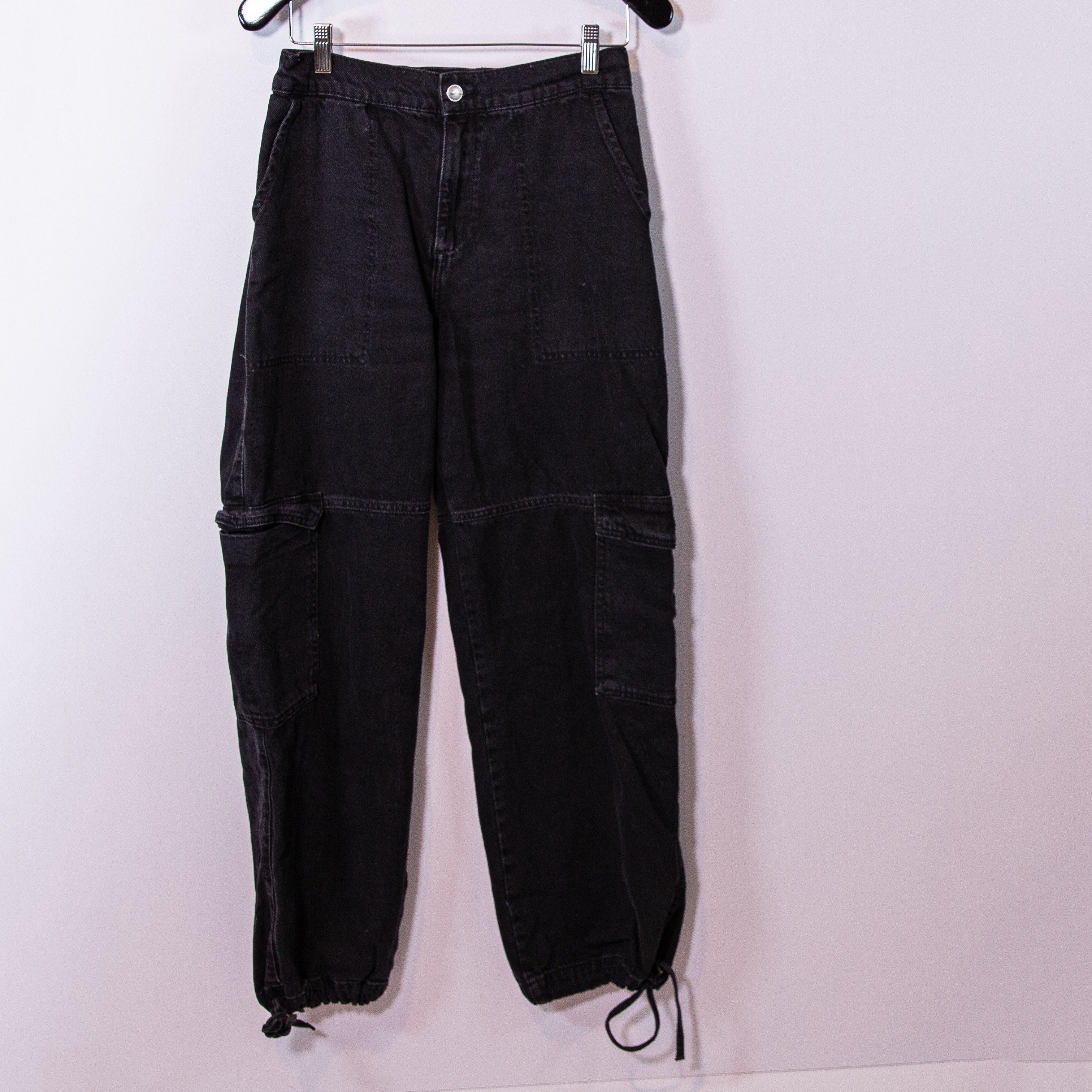 Zara Zara Cotton Barrel Leg Ankle Cinch Cargo Size 27" / US 4 / IT 40 - 1 Thumbnail