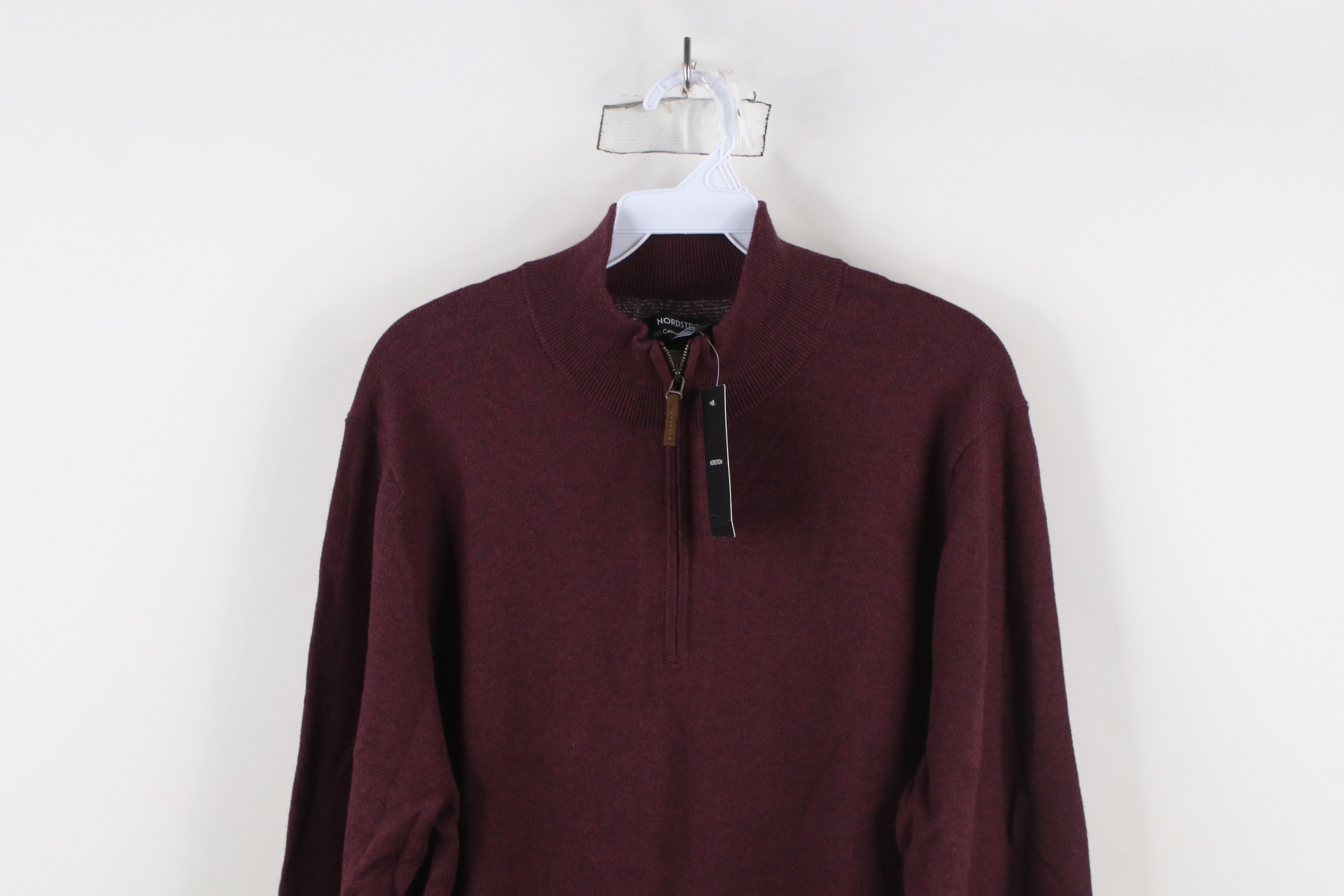 Vintage New Nordstrom Cotton Cashmere Knit Half Zip Pullover Sweater Size US L / EU 52-54 / 3 - 2 Thumbnail