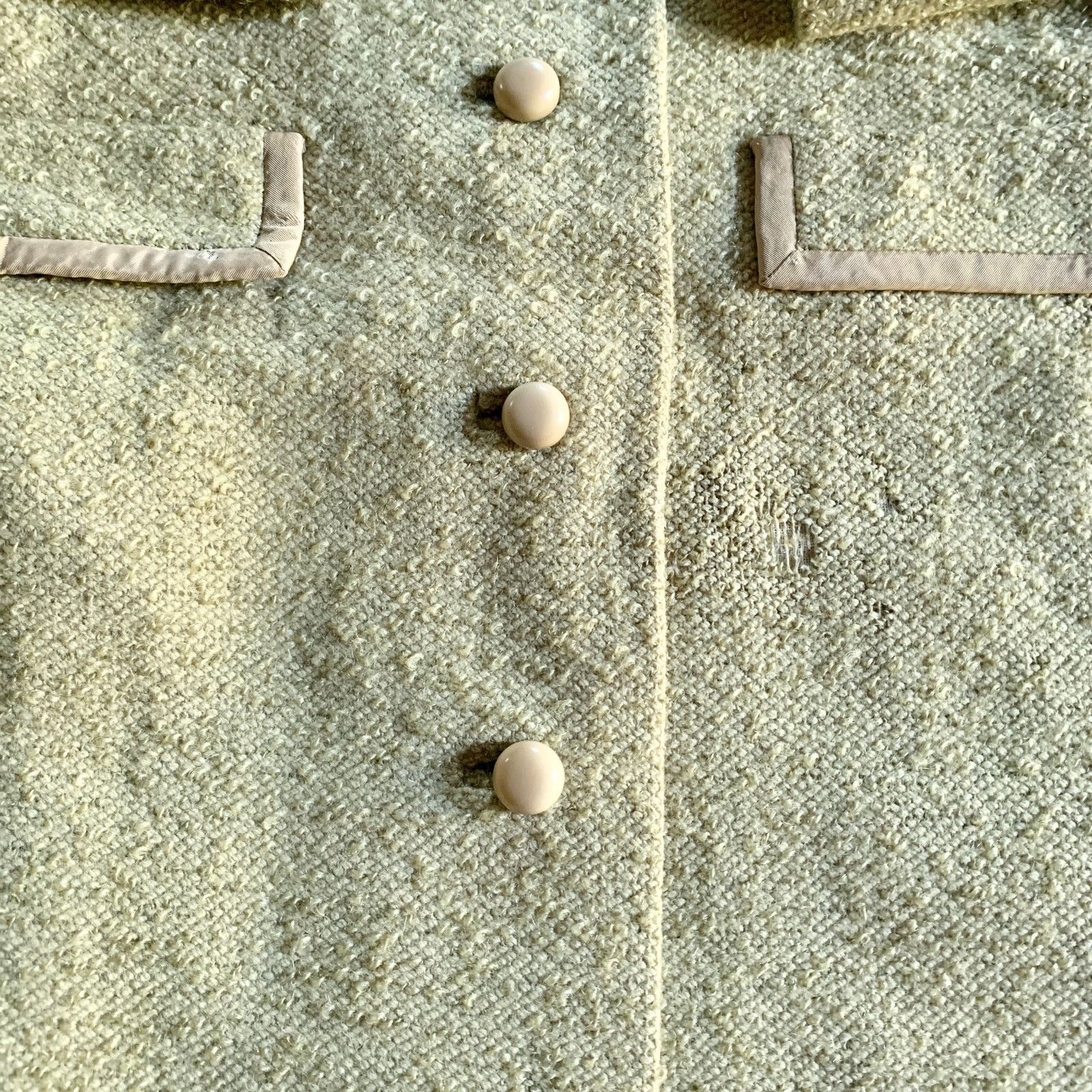 Vintage Vtg 1960s Sycamore Wool Coat Soft Green Mid Century Modern Size S / US 4 / IT 40 - 2 Thumbnail