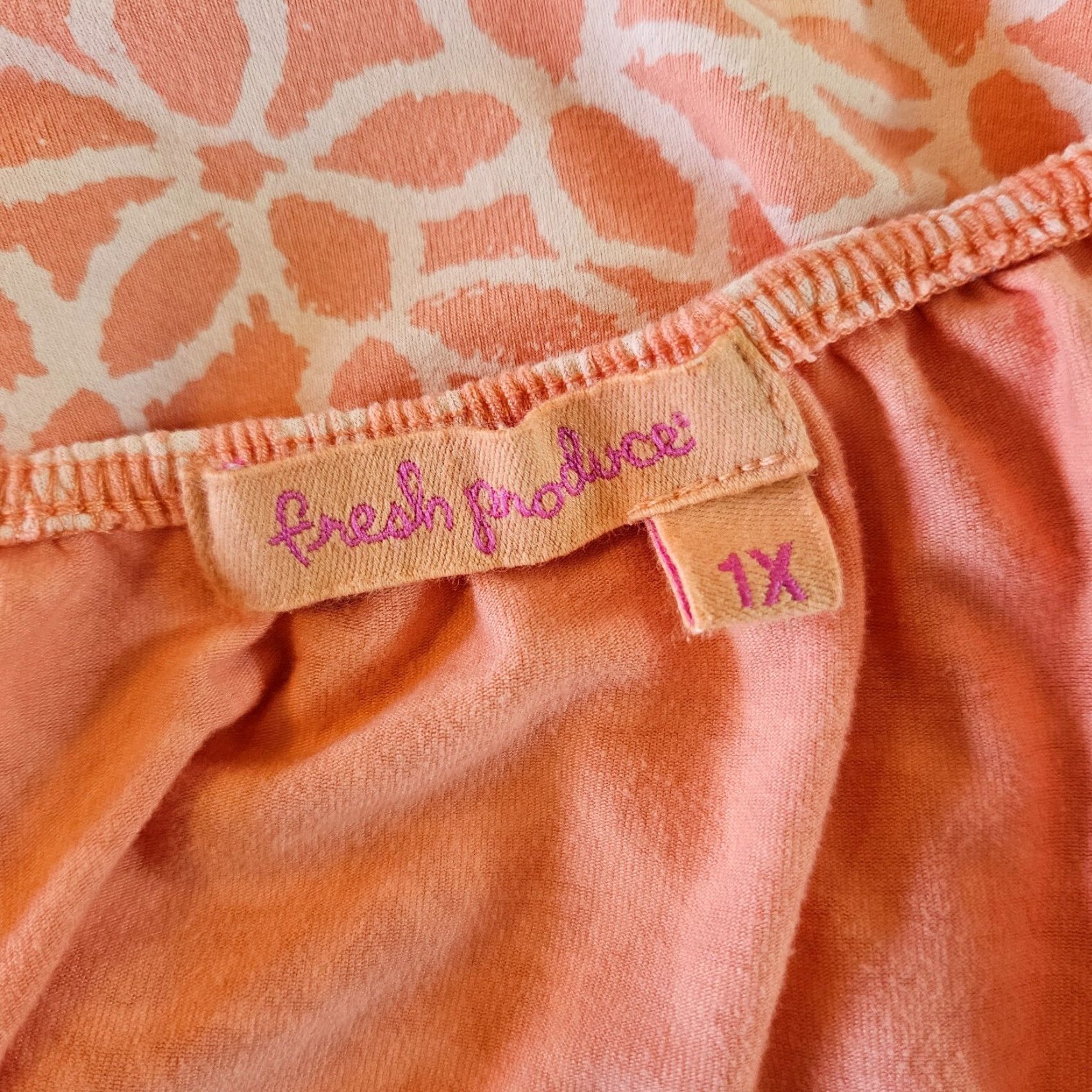 Vintage Fresh Produce Womens Top T-Shirt Pink Short Sleeve Rayon Blend 1X Adult Womens Size XL / US 12-14 / IT 48-50 - 5 Thumbnail