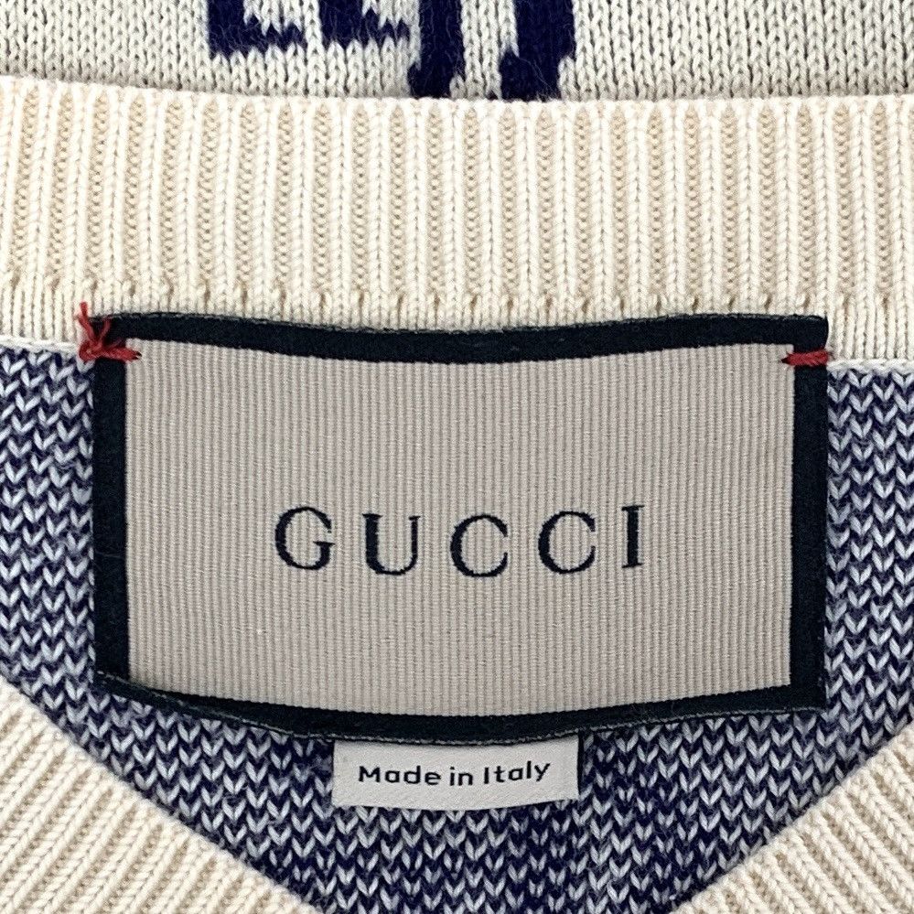 Gucci Gucci Beige All-over V-neck Long Sleeve Knit Sweater K26WX Size XS / US 0-2 / IT 36-38 - 5 Thumbnail