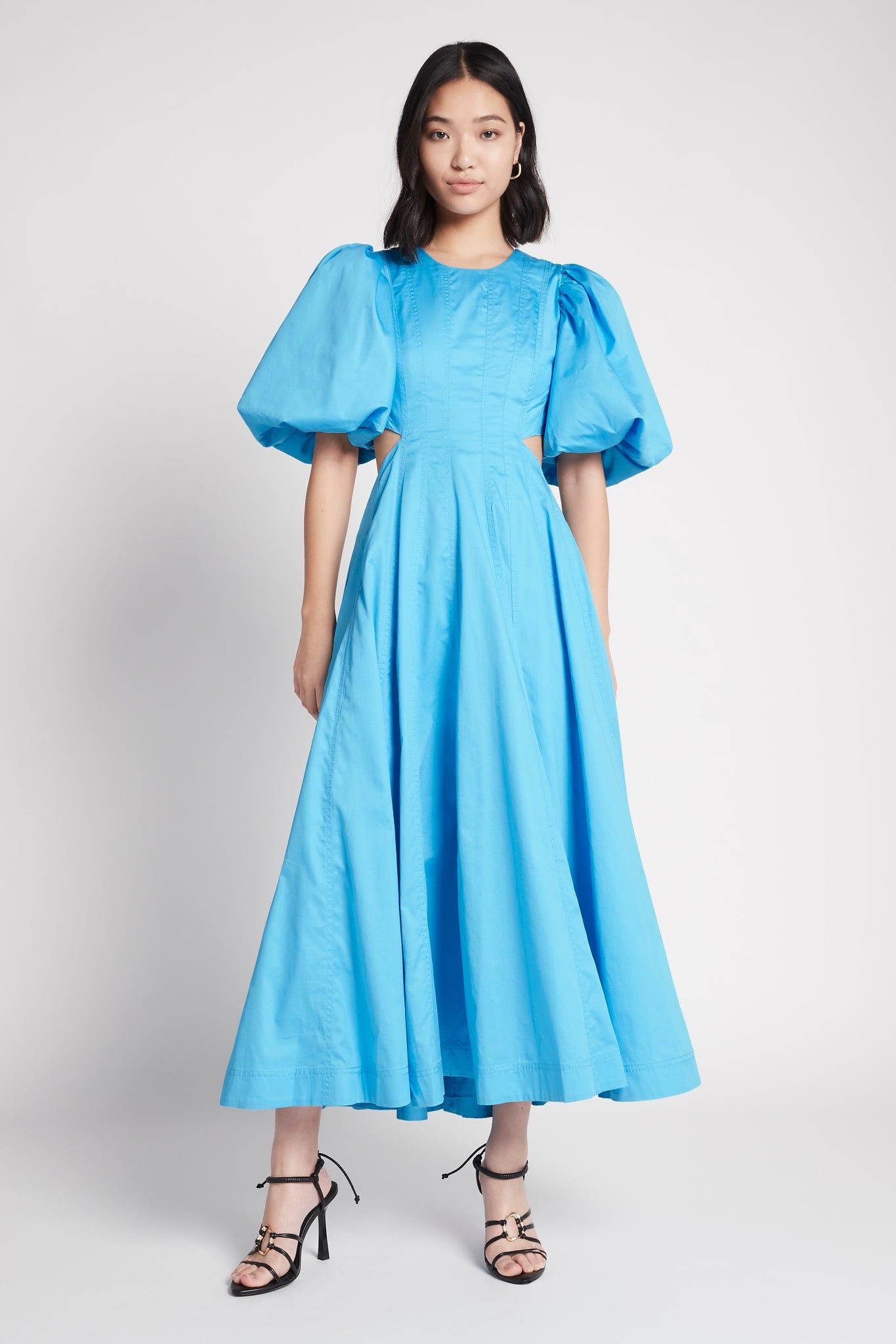 green emerald velvet dress Rent Fallingwater Gathered Midi Dress Green by Aje