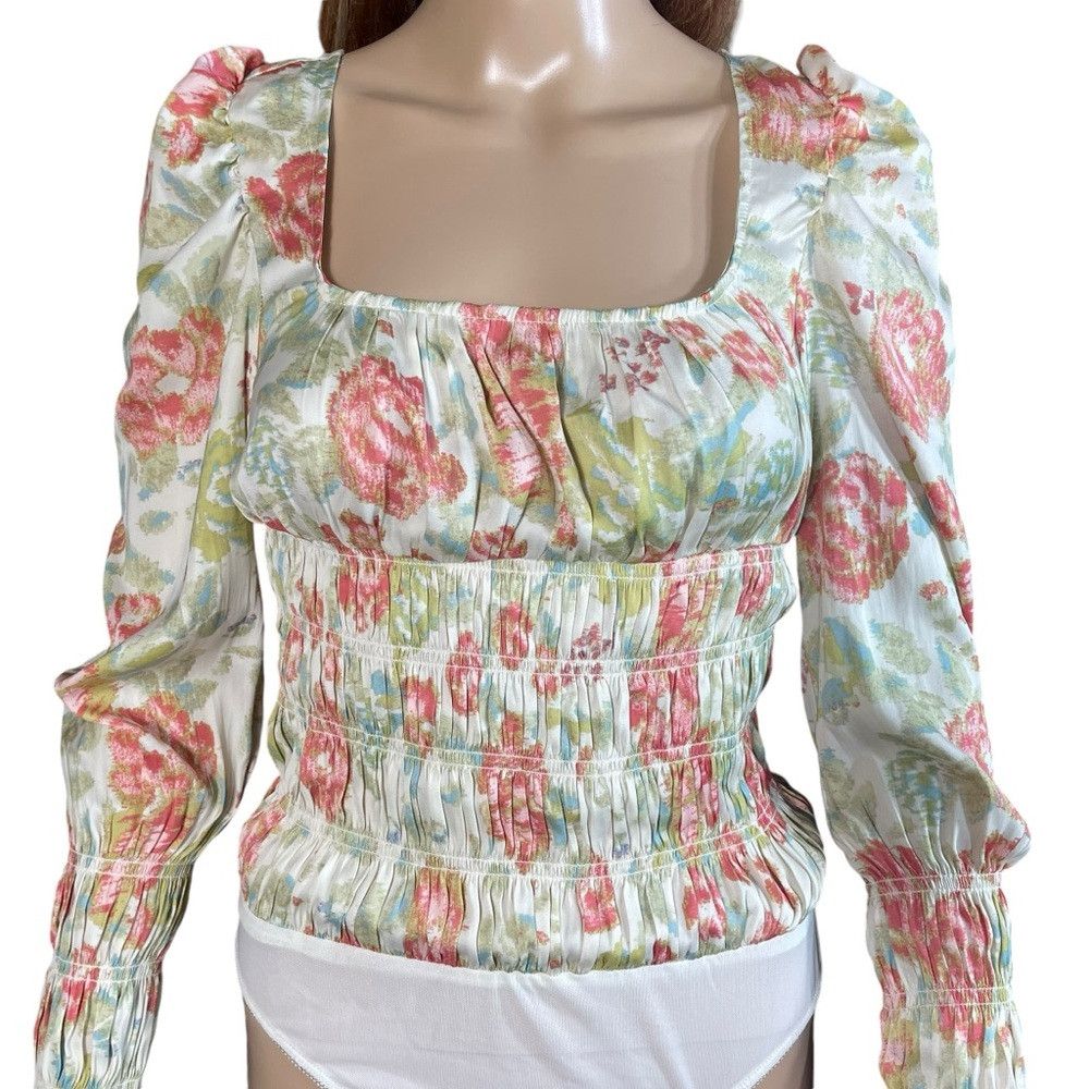 Free People NWT New $98 Free People Floral Wanderlust Bodysuit Size S Size S / US 4 / IT 40 - 4 Thumbnail