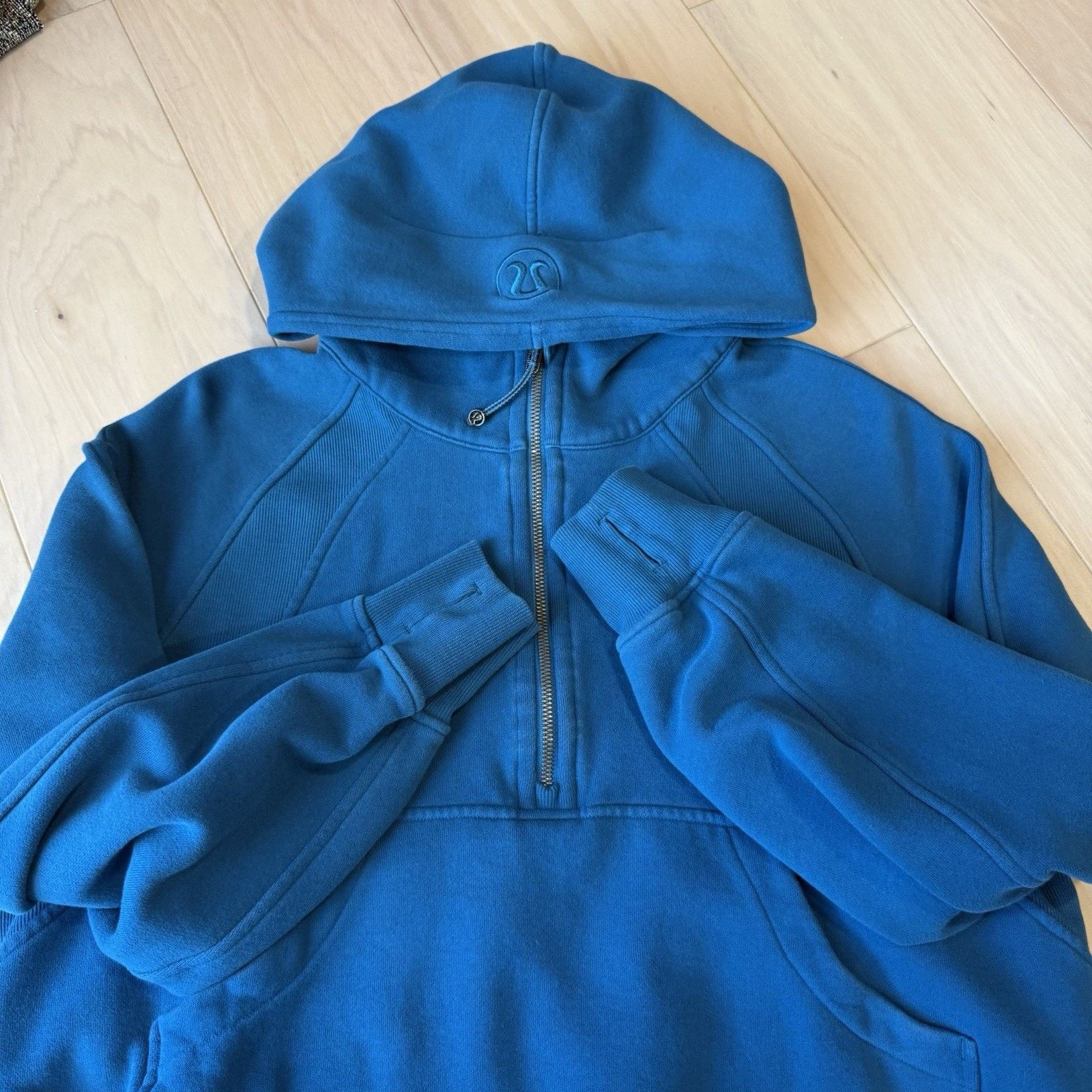 Lululemon Lululemon Scuba Half Zip Hoodie M/L Blue Hooded Fleece Size M / US 6-8 / IT 42-44 - 4 Thumbnail