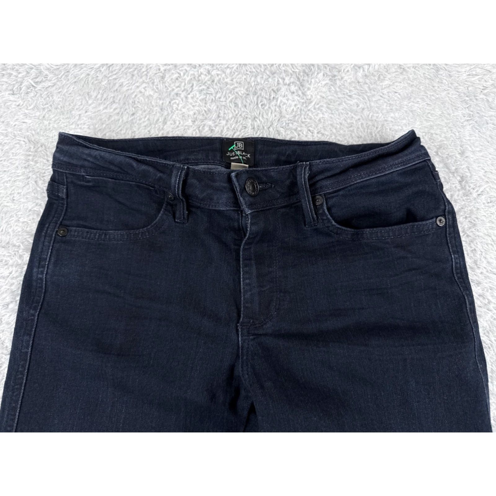 Vintage JUST BLACK Jeans Womens 28 Blue Denim Skinny Low Boot Rayon Blend 26x31 Size 28" / US 6 / IT 42 - 4 Thumbnail