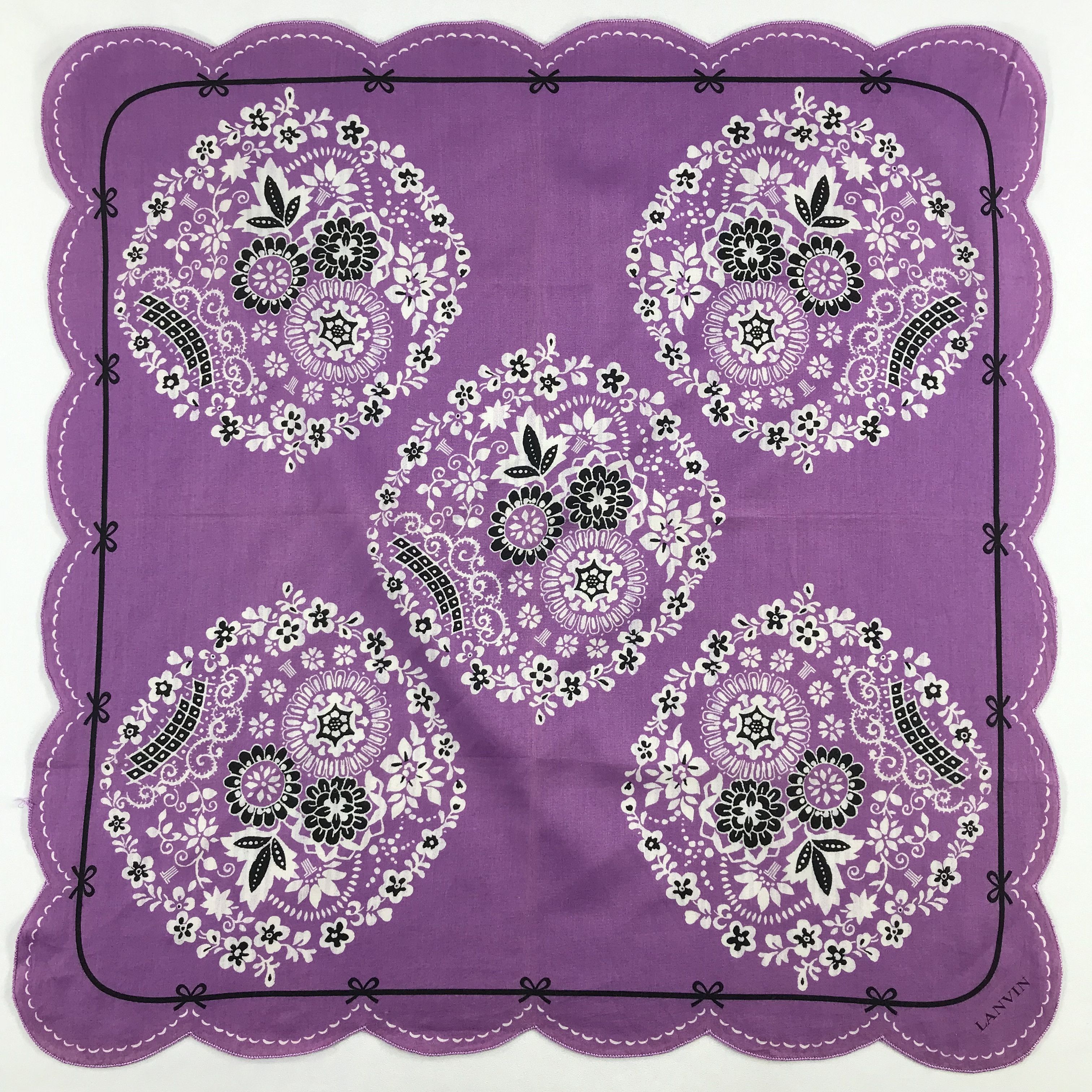 Lanvin × Vintage Lanvin Bandana / Handkerchief / Neckerchief - S2573 Size ONE SIZE - 1 Thumbnail