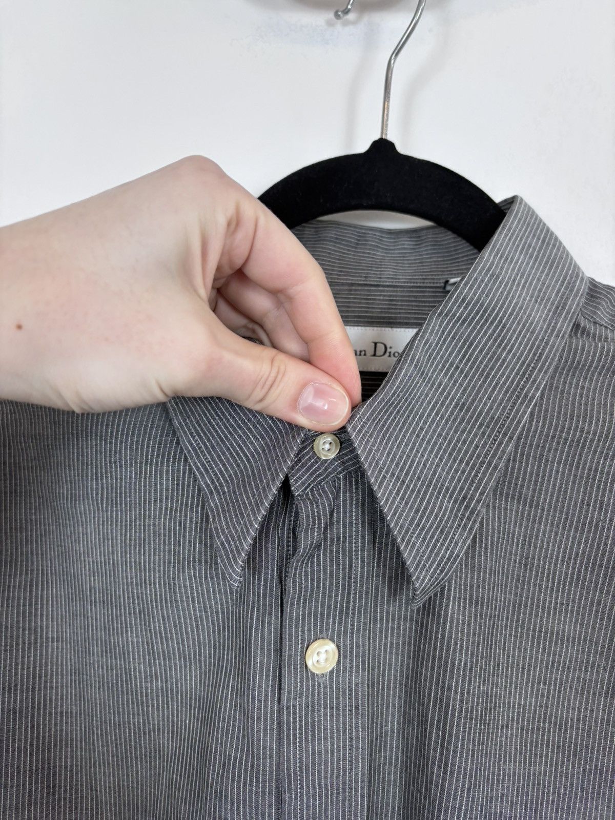 Christian Dior Monsieur Vintage Christian Dior Men’s Grey Striped Button Up Shirt Size US L / EU 52-54 / 3 - 9 Thumbnail
