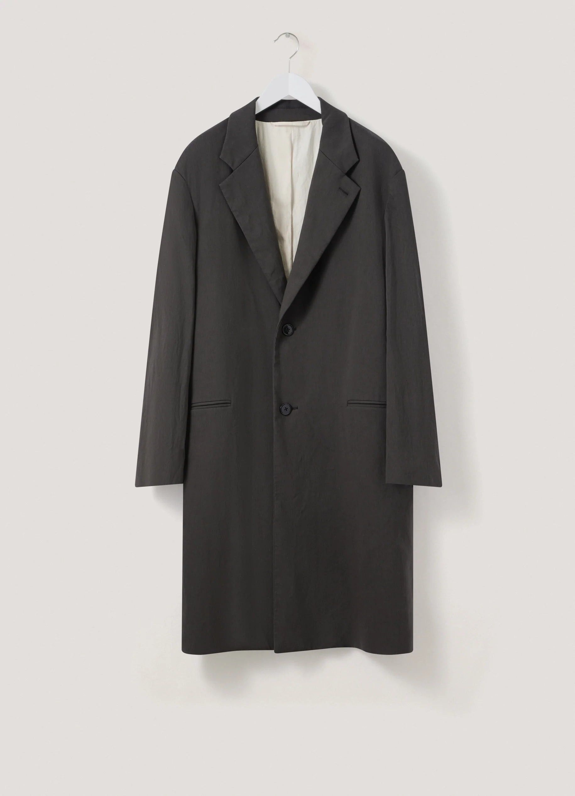 Pre-owned Lemaire Chesterfield Coat In Ash Black In Gray