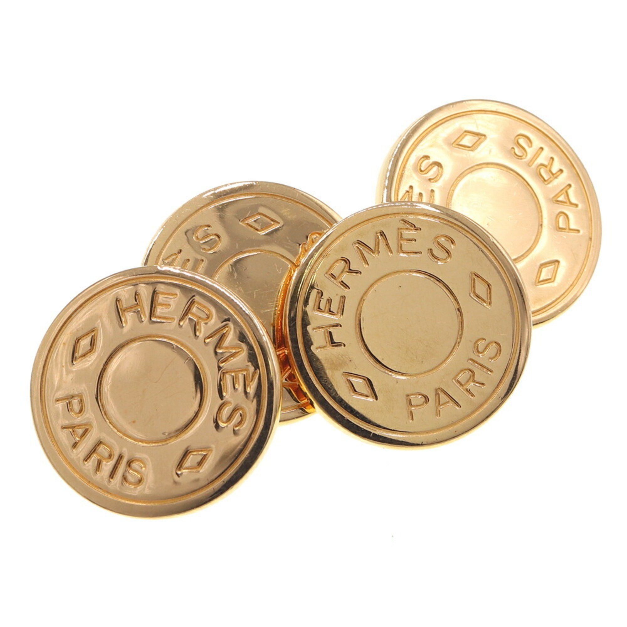 image of Hermes Cufflinks Serie Gold Metal Men's Hermes