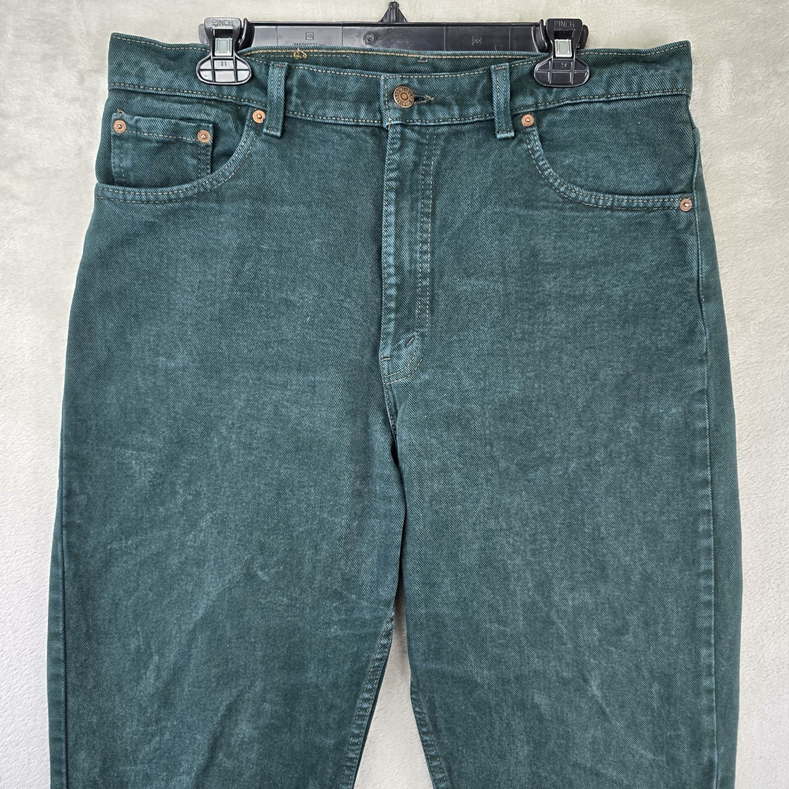 Levi's Vintage Levis Jeans Mens 36x32 (Fits 35x31) Green 550 90s Size US 36 / EU 52 - 2 Thumbnail