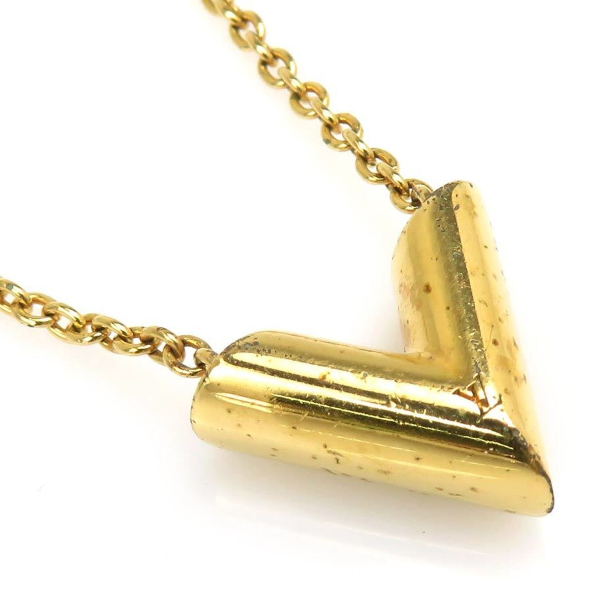 Louis Vuitton Louis Vuitton Essential V Metal Necklace, Gold, Women's, M61083 h32160a Size ONE SIZE - 1 Thumbnail