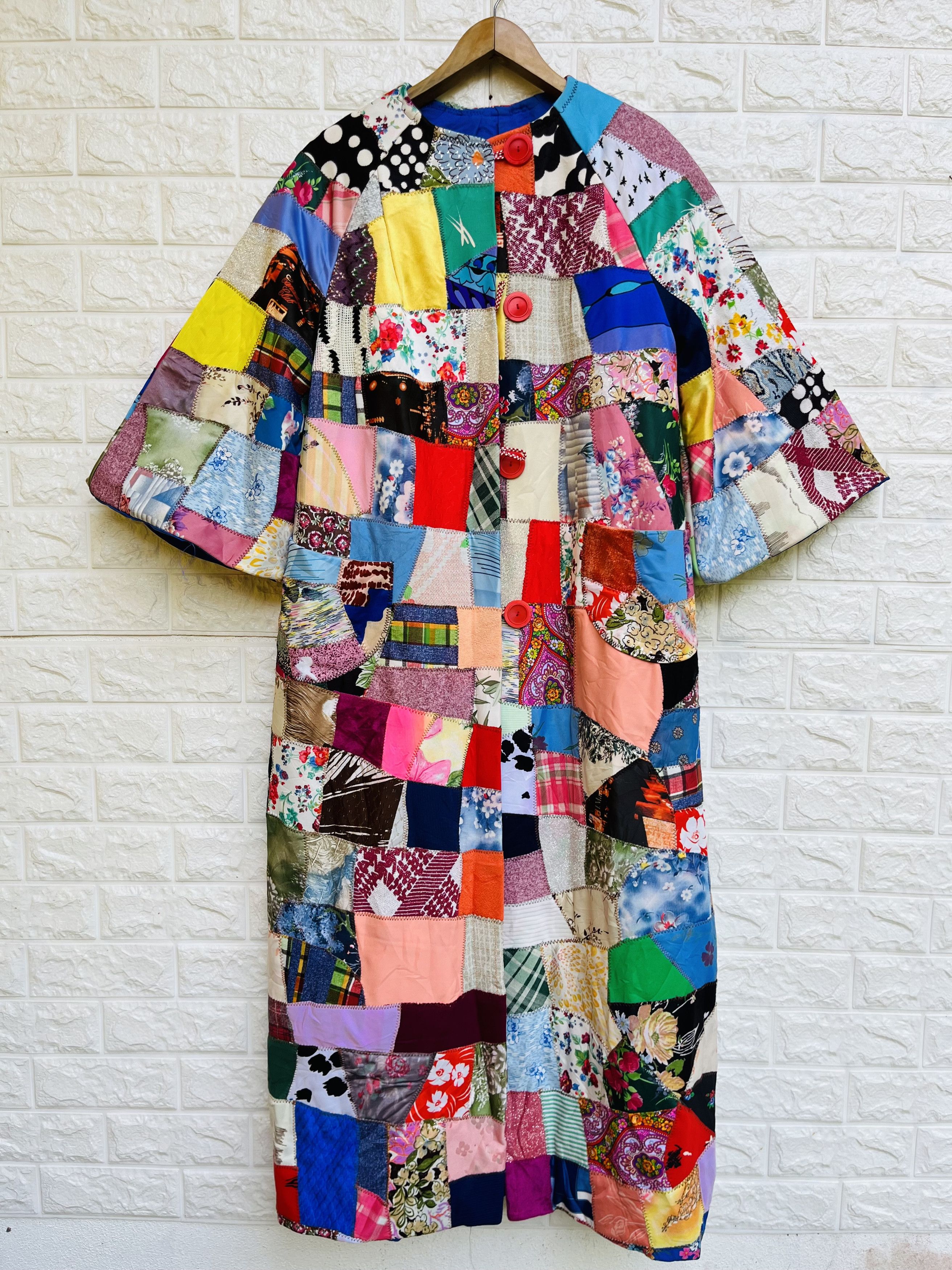 image of Vintage Multicolour Japanese Designer Style Heavy Jacket, Women's (Size Large)