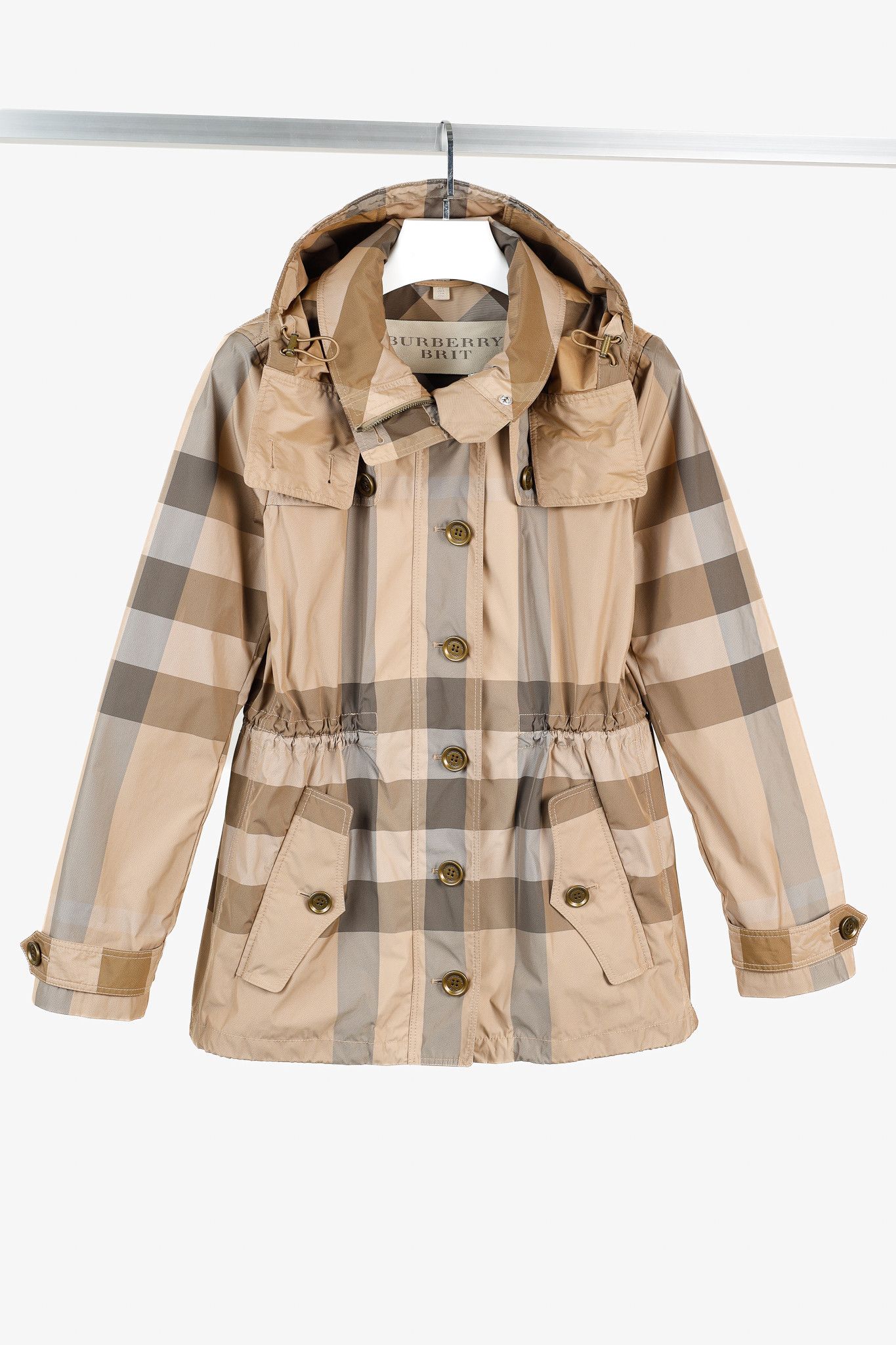 Burberry Burberry Brit Light-Brown Check Rain Jacket Size M / US 6-8 / IT 42-44 - 1 Thumbnail