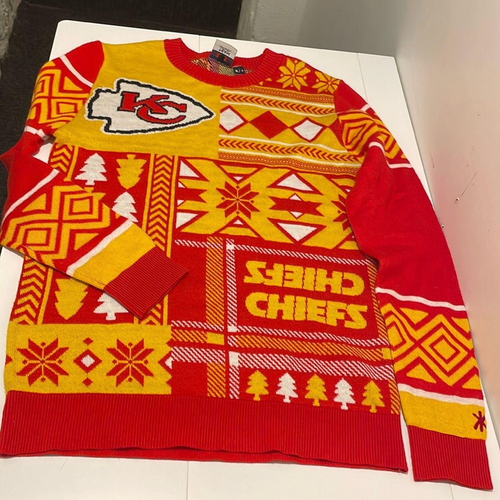 NFL NFL Kansas City Chiefs Red Yellow Ugly Sweater Holiday Small Size US S / EU 44-46 / 1 - 1 Thumbnail
