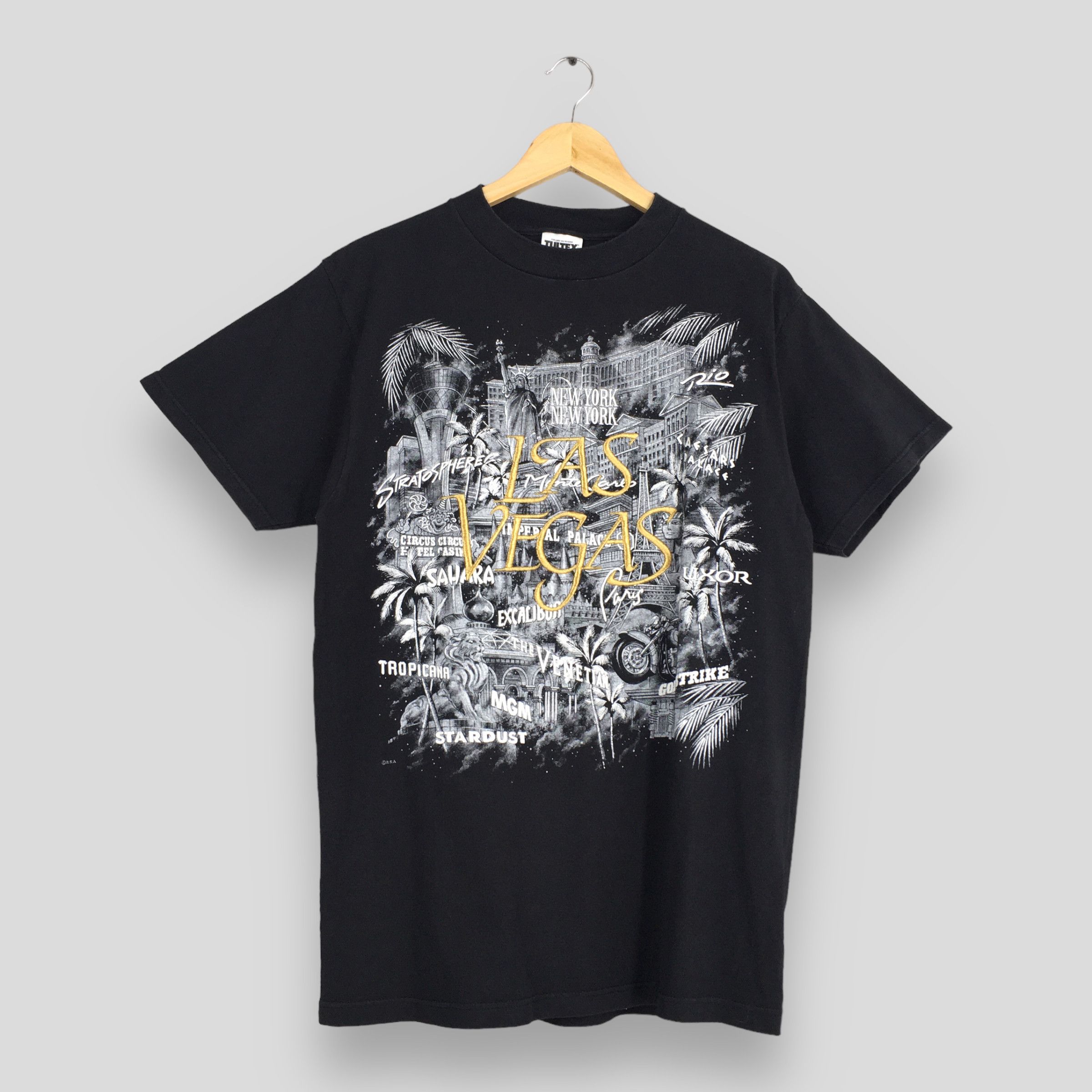 Tultex Vintage 90's Texas Las Vegas Casino Black T shirt M Size US M / EU 48-50 / 2 - 1 Thumbnail