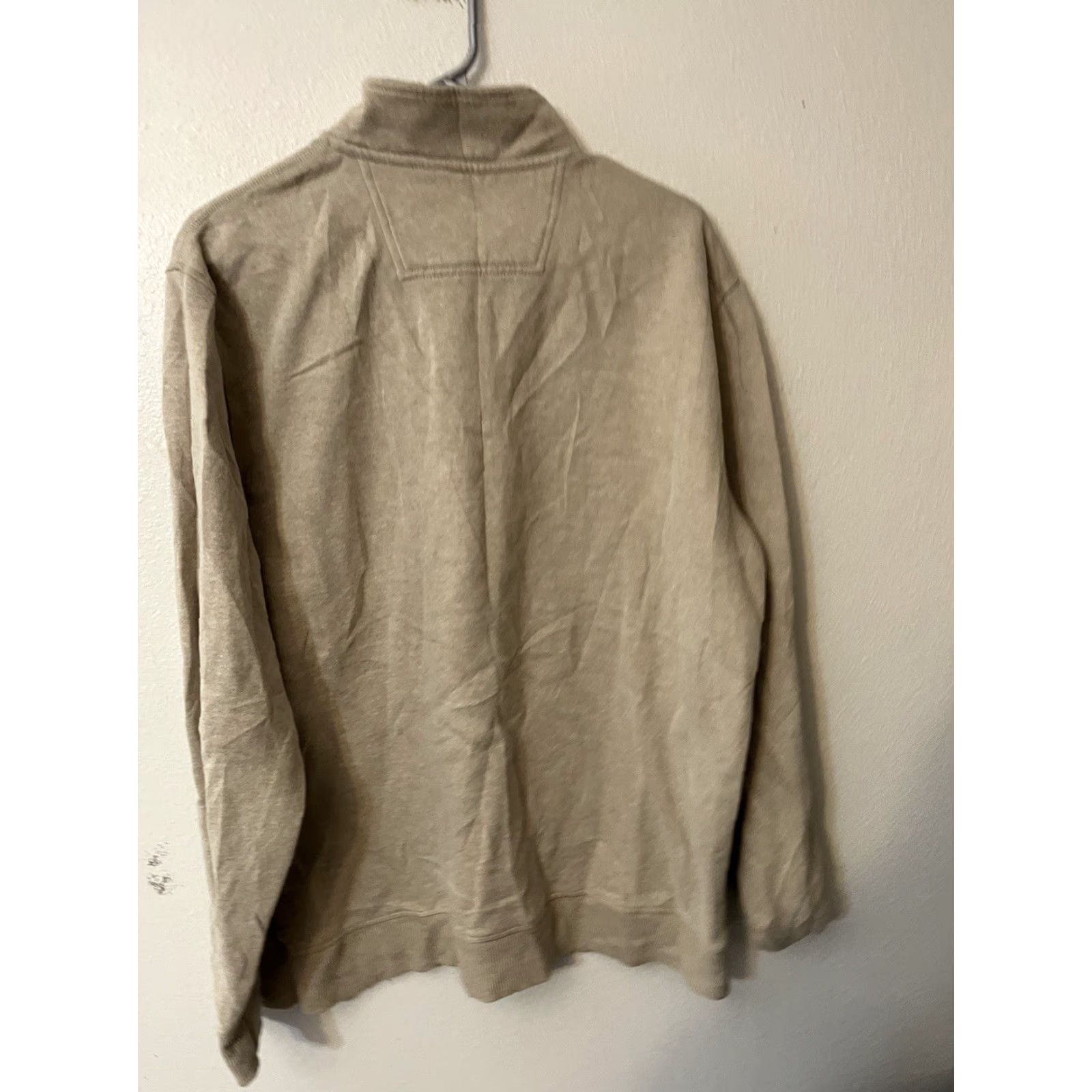 Izod Izod Advantage Performance Solid 1/4 Zip Pullover Long Sleeve L Beige Men Size US L / EU 52-54 / 3 - 3 Thumbnail