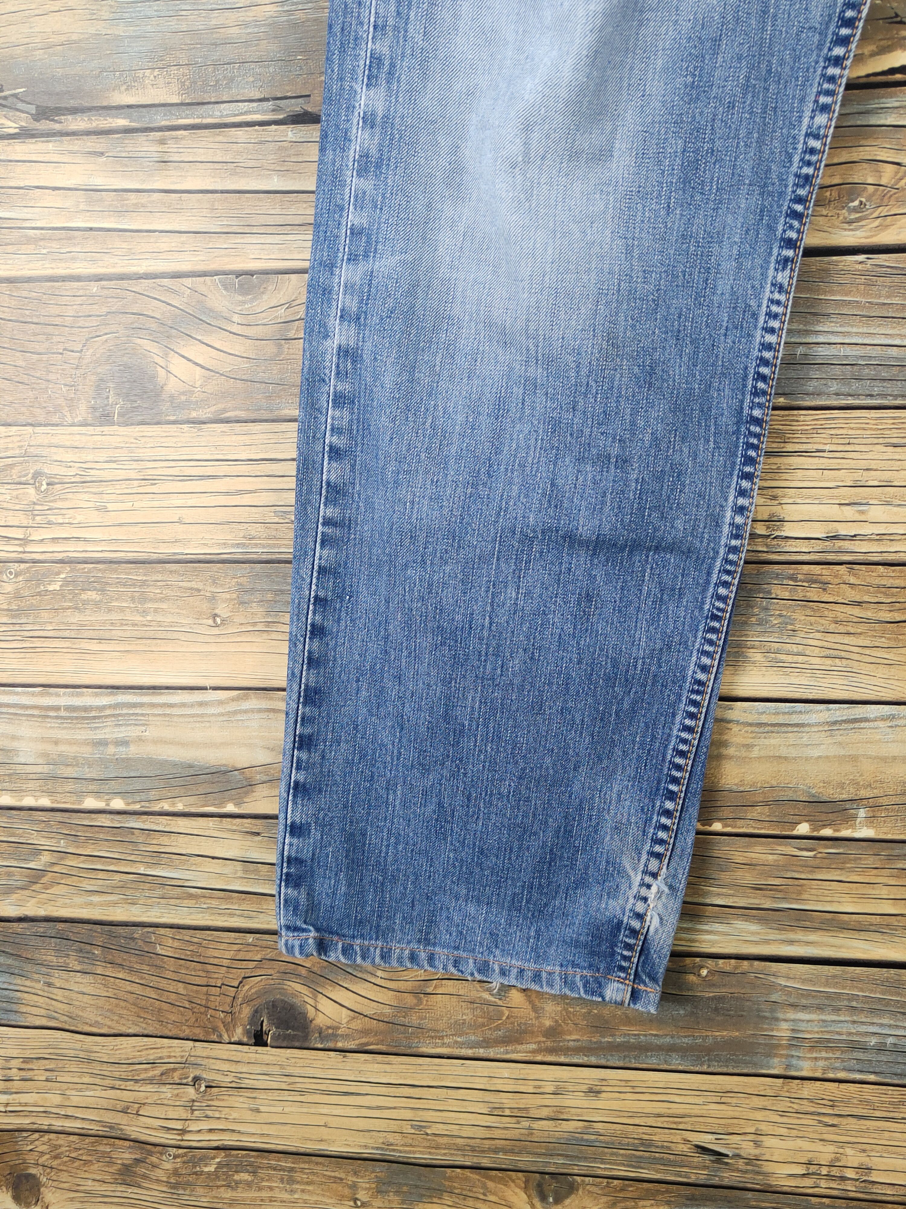 Levi's 501 Levis Blue Distressed Ripped denim Jeans #W1595 Size US 32 / EU 48 - 4 Thumbnail