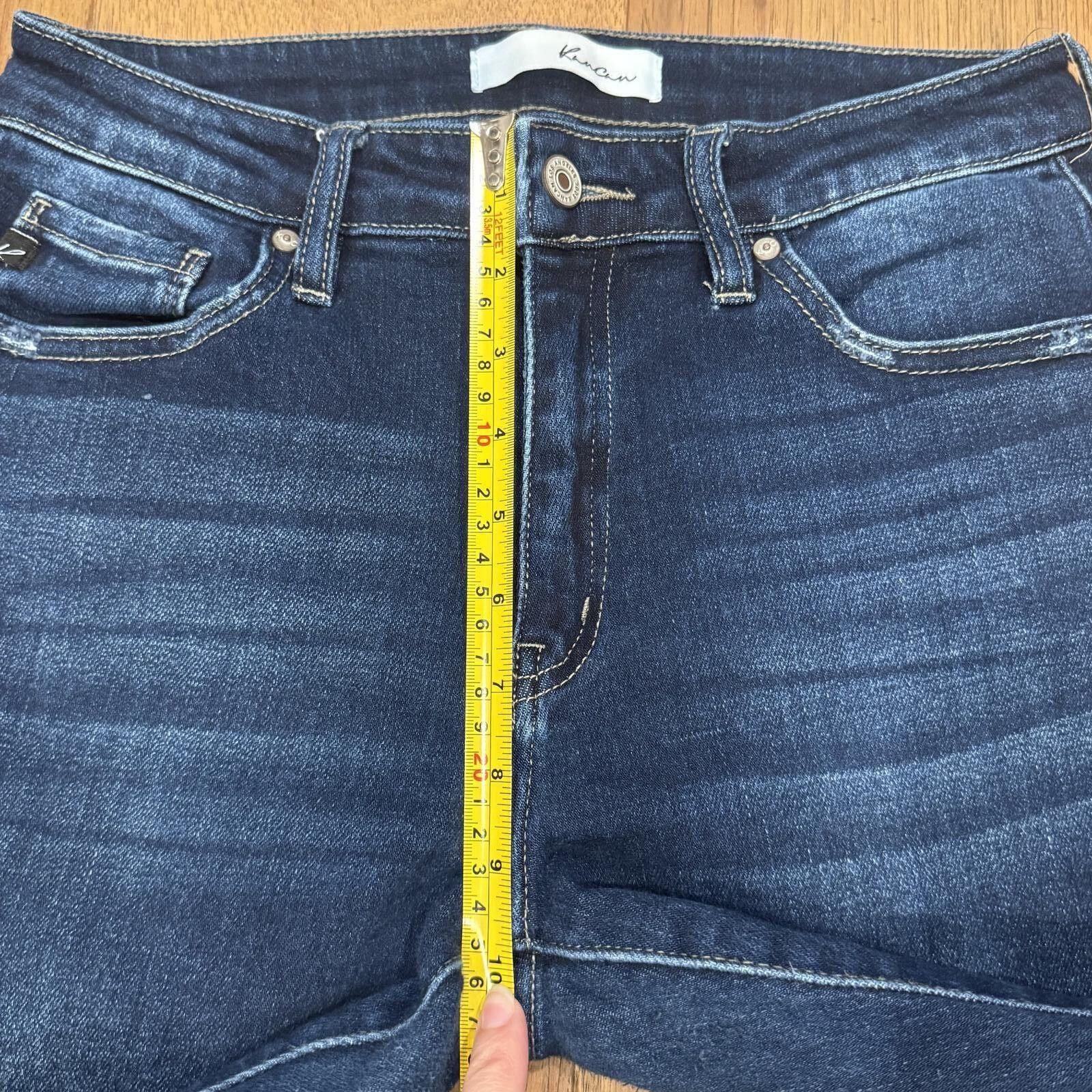 Kancan USA Kancan Dark Blue Skinny Jeans with Raw Hem 9/28 Size 28" / US 6 / IT 42 - 4 Thumbnail