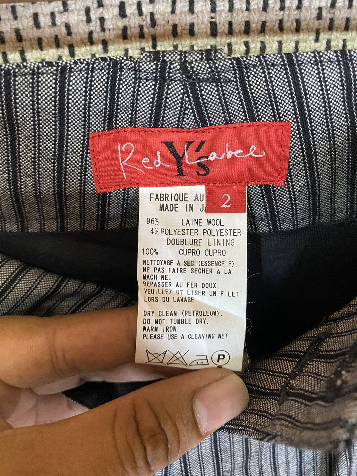Yohji Yamamoto ‼️VTG YS RED LABEL STRIPED PANTS WOOL MATERIAL SIZE 29‼️ Size US 29 - 6 Thumbnail