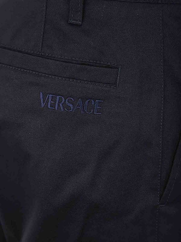 Versace o1y0425 Logo Casual Pant in Midnight Blue Size US 30 / EU 46 - 2 Thumbnail