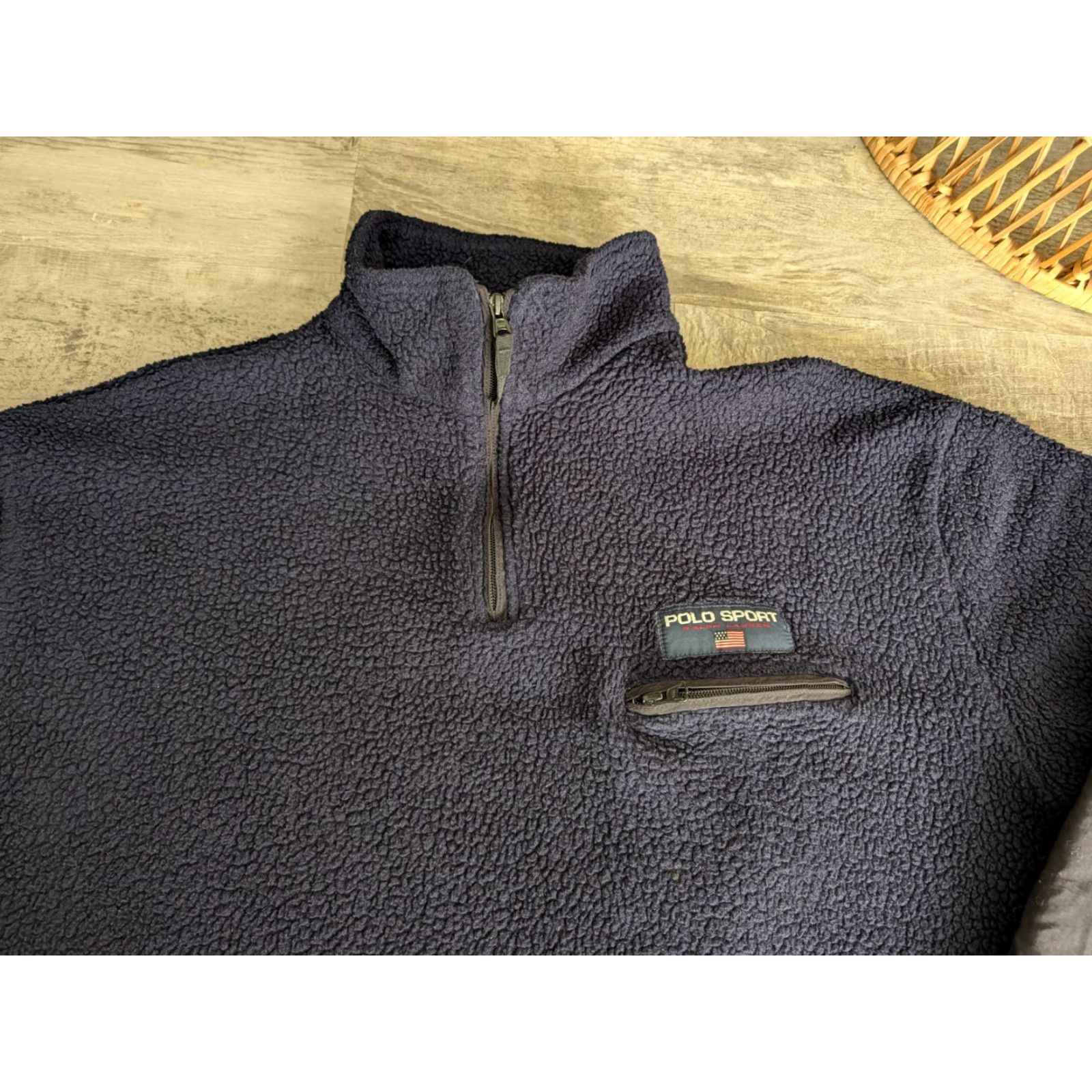 Polo Ralph Lauren VINTAGE Polo Ralph Lauren Polo Sport Pullover Fleece 1/4 Zip - Navy Blue - XL Mens Size US XL / EU 56 / 4 - 2 Thumbnail