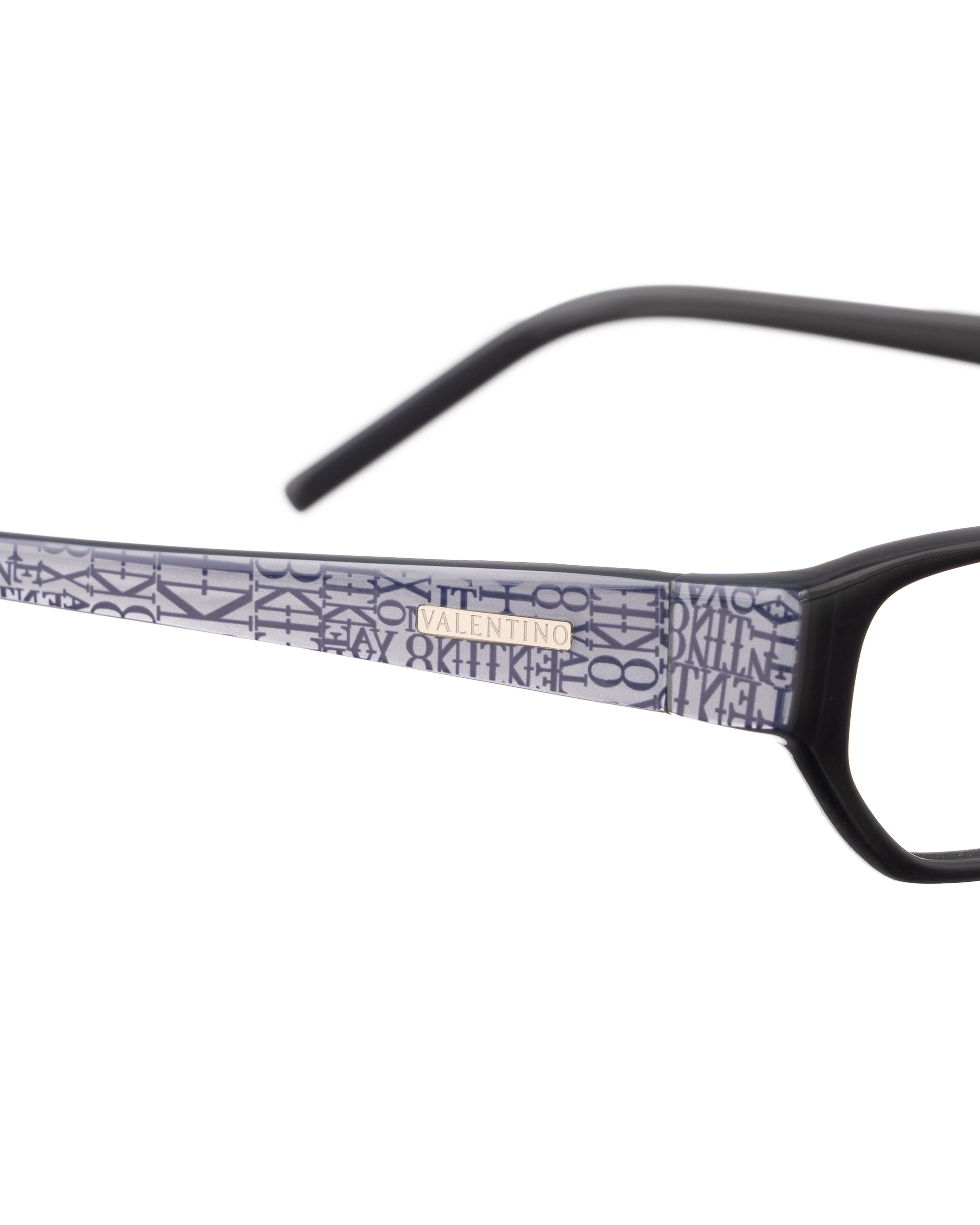 Valentino Valentino 00s Thin Plastic Black Glasses with Logo Pattern Size ONE SIZE - 3 Thumbnail
