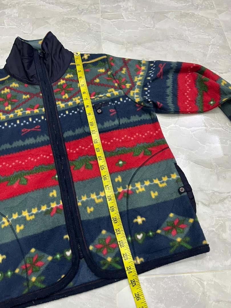 Japanese Brand Japanese Vintage Patterned Fleece Zip Up Jacket Size US S / EU 44-46 / 1 - 14 Thumbnail