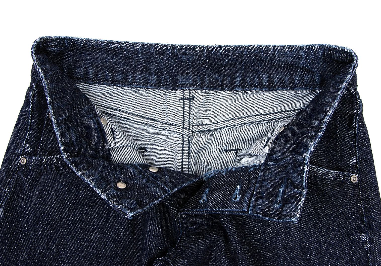 Issey Miyake Indigo Wide Denim Pants with Trim Fade Weave Size US 30 / EU 46 - 6 Thumbnail