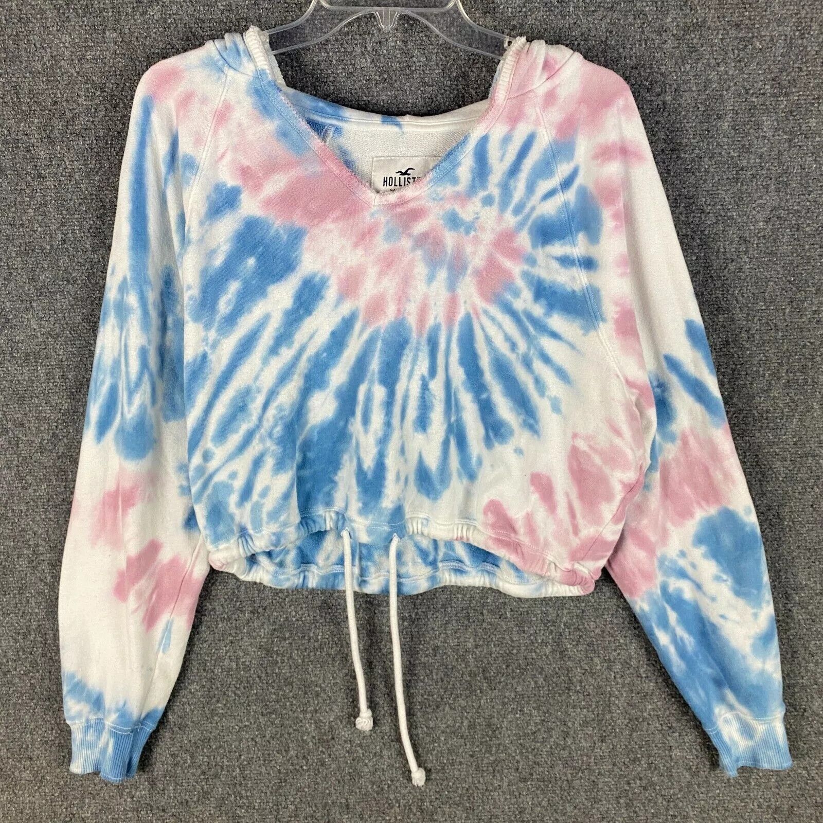 Hollister Hollister Cropped Hoodie Women's Large Tie Dye Cotton Blend Size L / US 10 / IT 46 - 1 Thumbnail