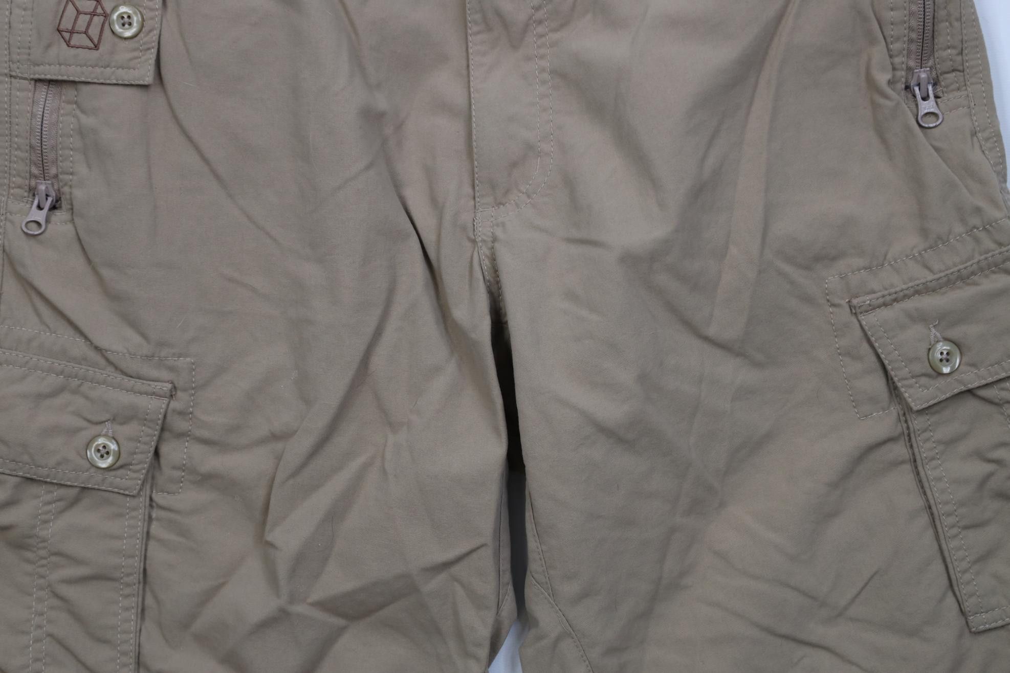 Vintage Clothing Arts Pick Pocket Proof Cargo Shorts Beige Nylon Size US 32 / EU 48 - 3 Thumbnail