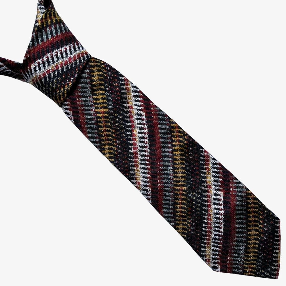 Missoni Vintage 90s Missoni Colourful Abstract Striped Silk Tie Size ONE SIZE - 1 Thumbnail