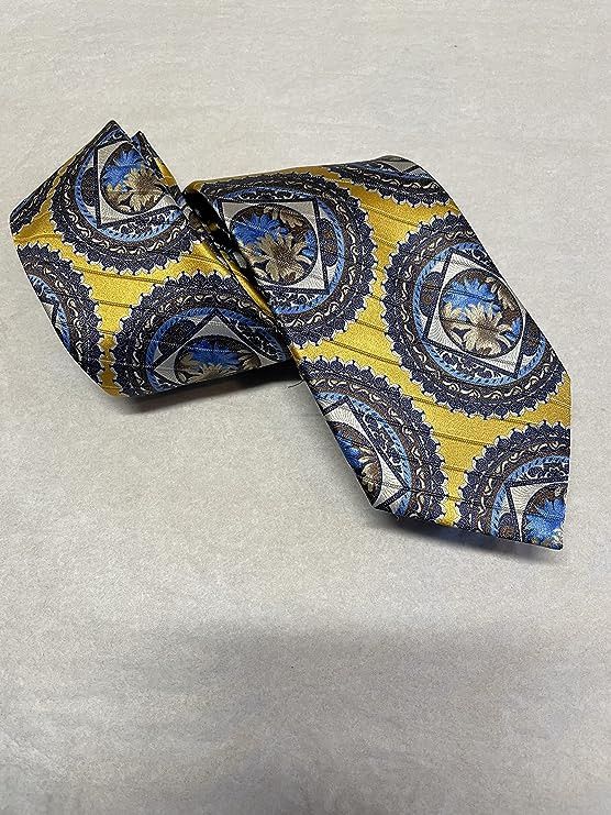 Ermenegildo Zegna Ermenegildo Zegna Metallic Circle Medallion Yellow Tie Size ONE SIZE - 4 Thumbnail