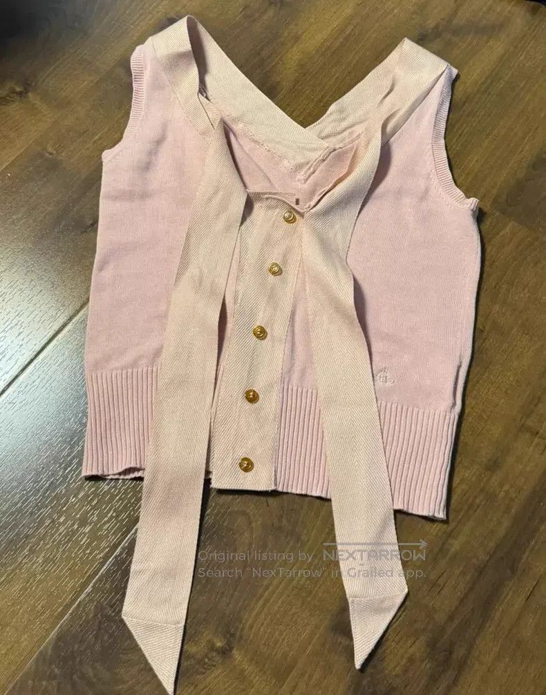 Vivienne Westwood Vivienne Westwood Pink bow tie ribbon knitted sweater vest Size M / US 6-8 / IT 42-44 - 9 Thumbnail