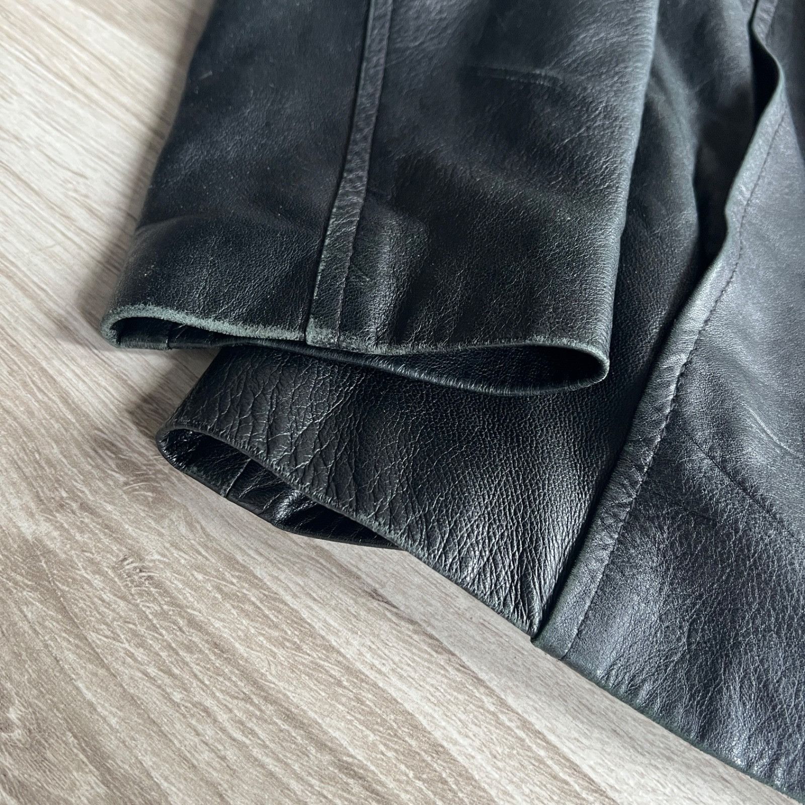 Genuine Leather Vintage French European Leather Minimalist Jacket 9908AC Size L / US 10 / IT 46 - 8 Thumbnail