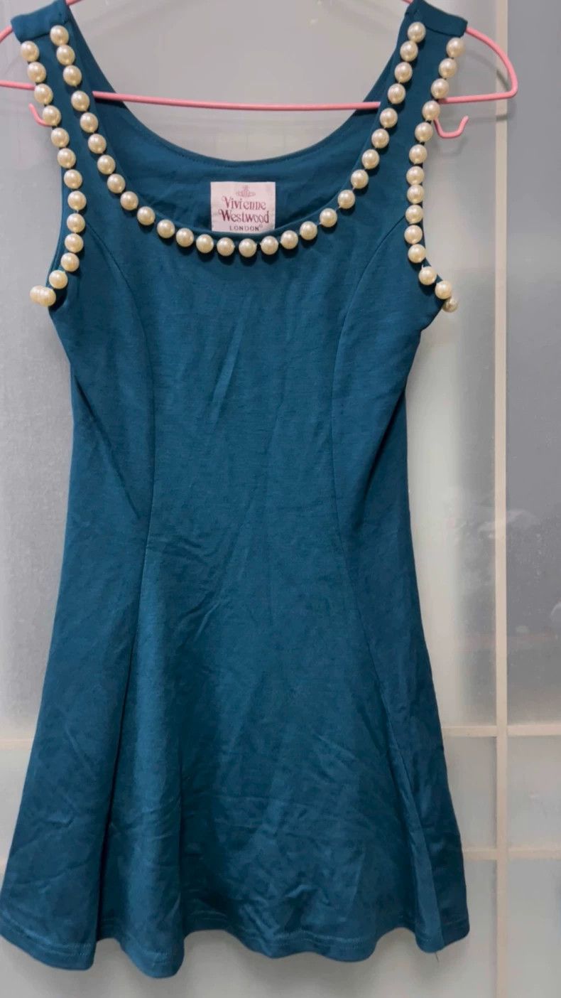 Vivienne Westwood Vivienne Westwood Peacock Blue Pearl dress Size S / US 4 / IT 40 - 1 Thumbnail