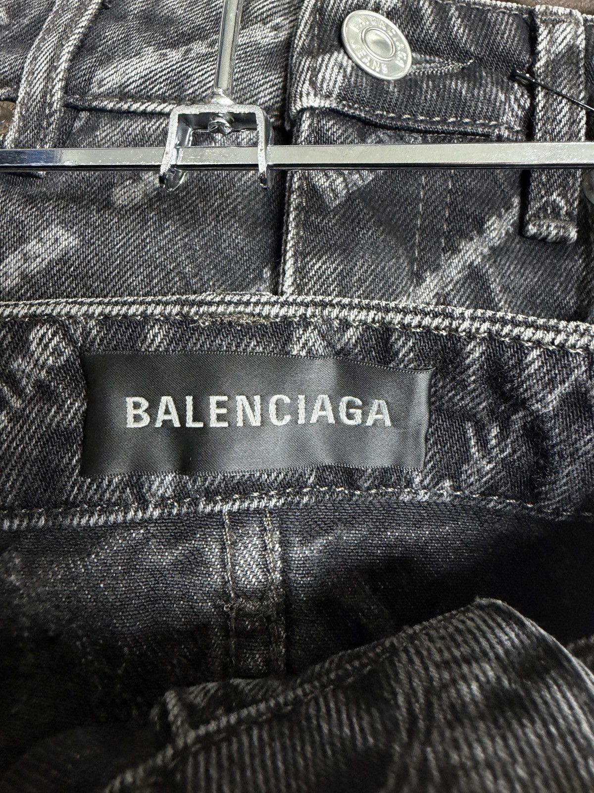 Balenciaga Balenciaga Logo-Print Denim Low-Waist Mini Skirt Size 24" / US 00 / IT 34 - 3 Thumbnail
