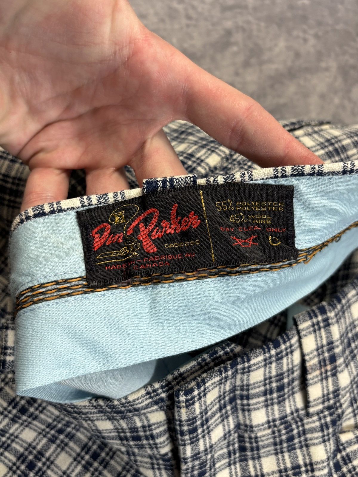 Sears × Vintage 1960s Plaid Trousers Vintage Don Parker Polyester Pants 70s Size US 34 / EU 50 - 3 Thumbnail