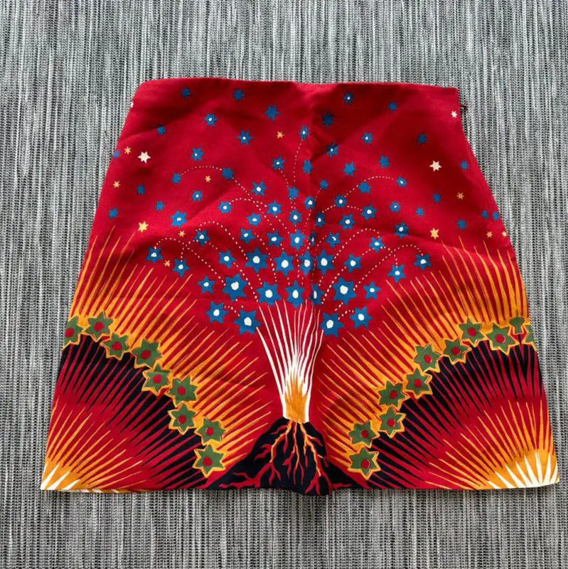 Valentino Valentino Red Printed Wool Blend Skirt 0089 Size 23" - 1 Thumbnail