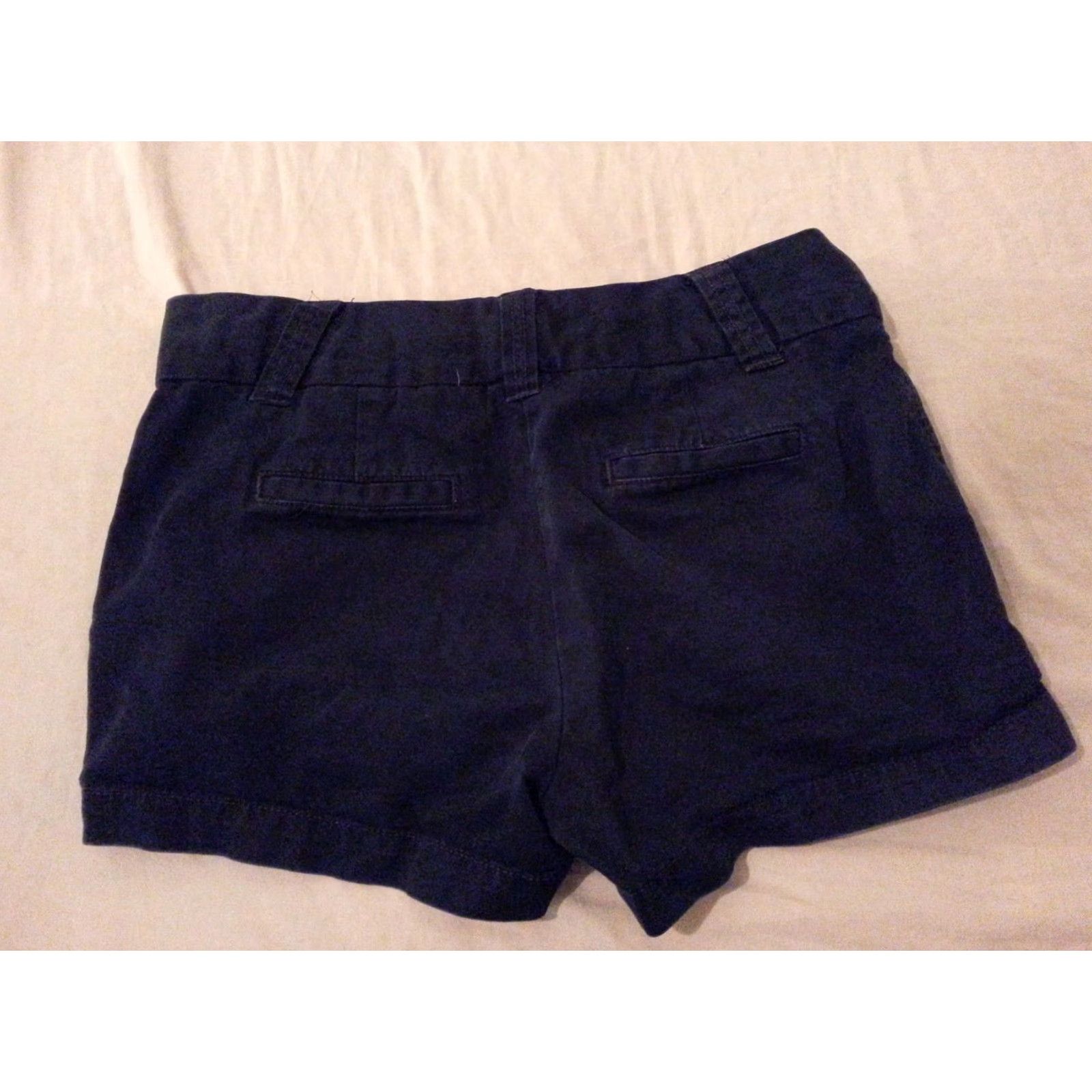 J.Crew VINTAGE Womens J. Crew Khaki Shorts 2 Navy Blue Cotton Women's Shorts 2 Blue Chino Shirt? Size 26" / US 2 / IT 38 - 2 Thumbnail