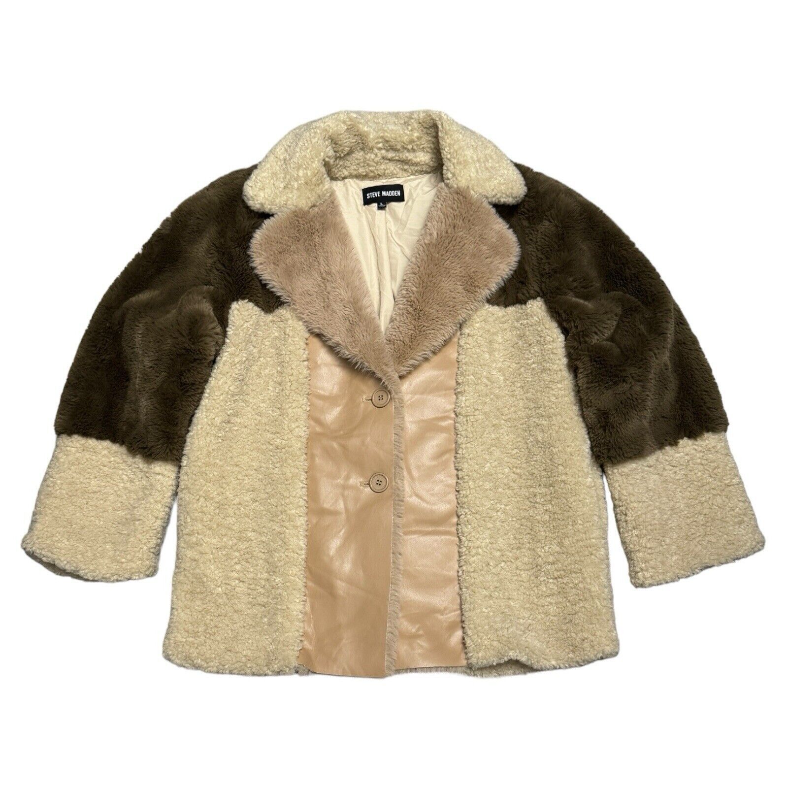 Steve Madden STEVE MADDEN Faux Fur Fleece Comfy Designer Womens Coat Size L / US 10 / IT 46 - 1 Thumbnail