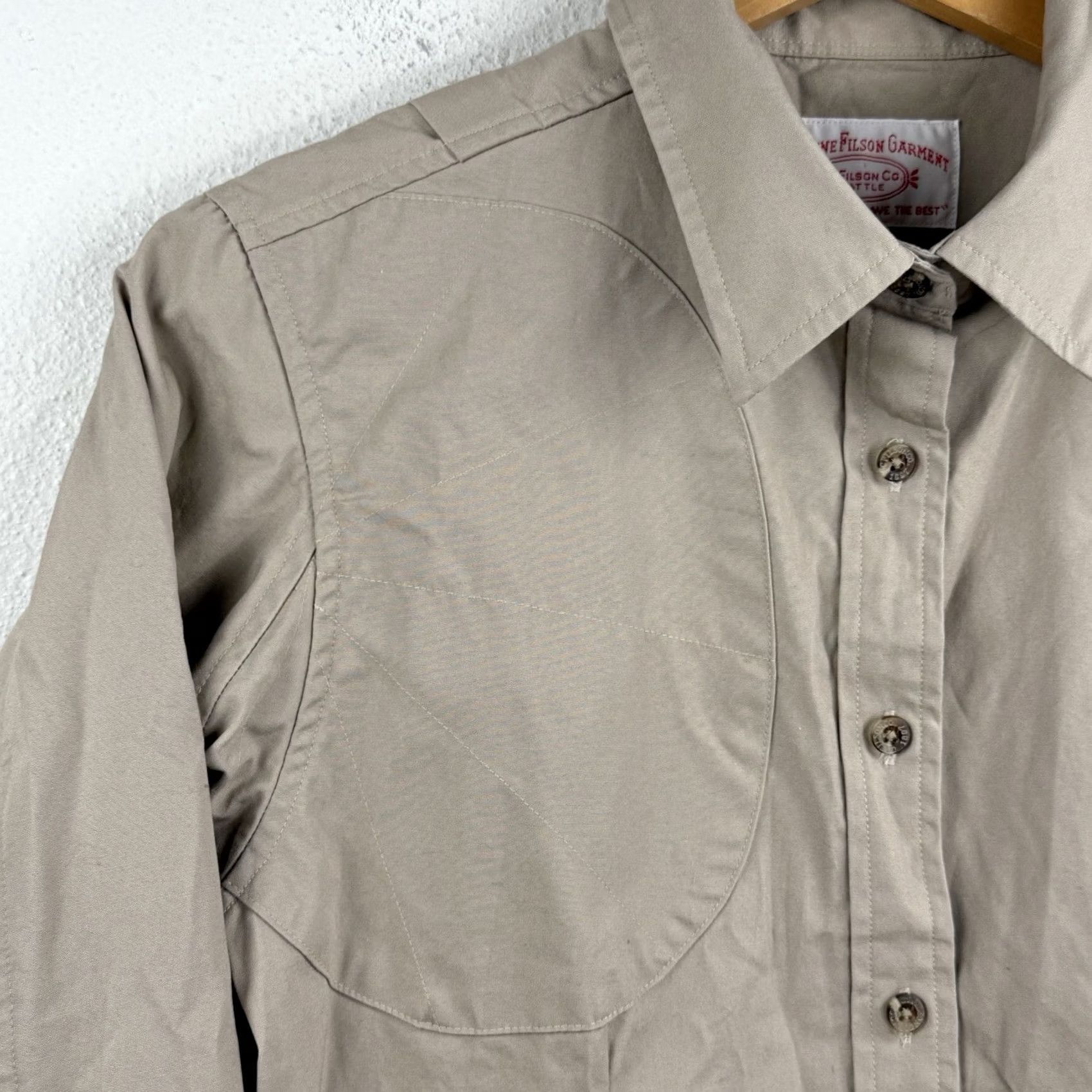 Filson Filson Shirt Womens Small Beige Canvas Long Sleeve Button Up Pocket Workwear Casual Size S / US 4 / IT 40 - 4 Thumbnail