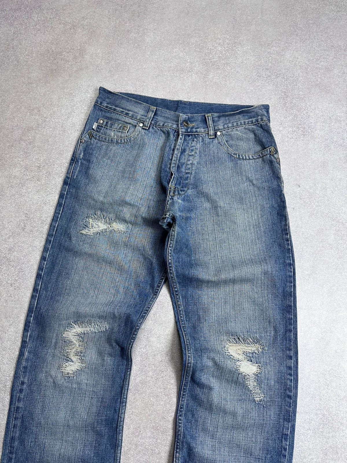 Iceberg Vintage 90s Iceberg Patchwork Baggy Jeans 33 Size US 33 - 4 Thumbnail